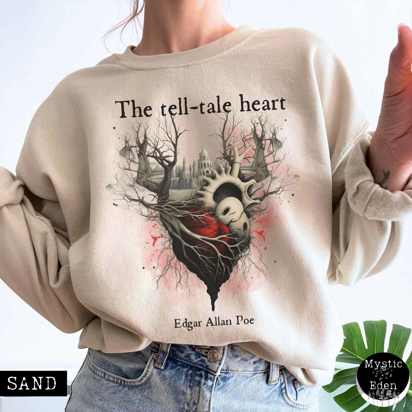 Sweatshirt S / Sand Edgar Allan Poe The Tell Tale Heart Sweatshirt The Mystic Eden
