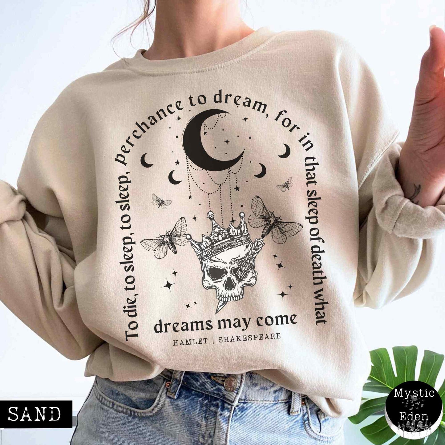 Sweatshirt S / Sand Hamlet Shakespeare Sweatshirt Dark Academia The Mystic Eden