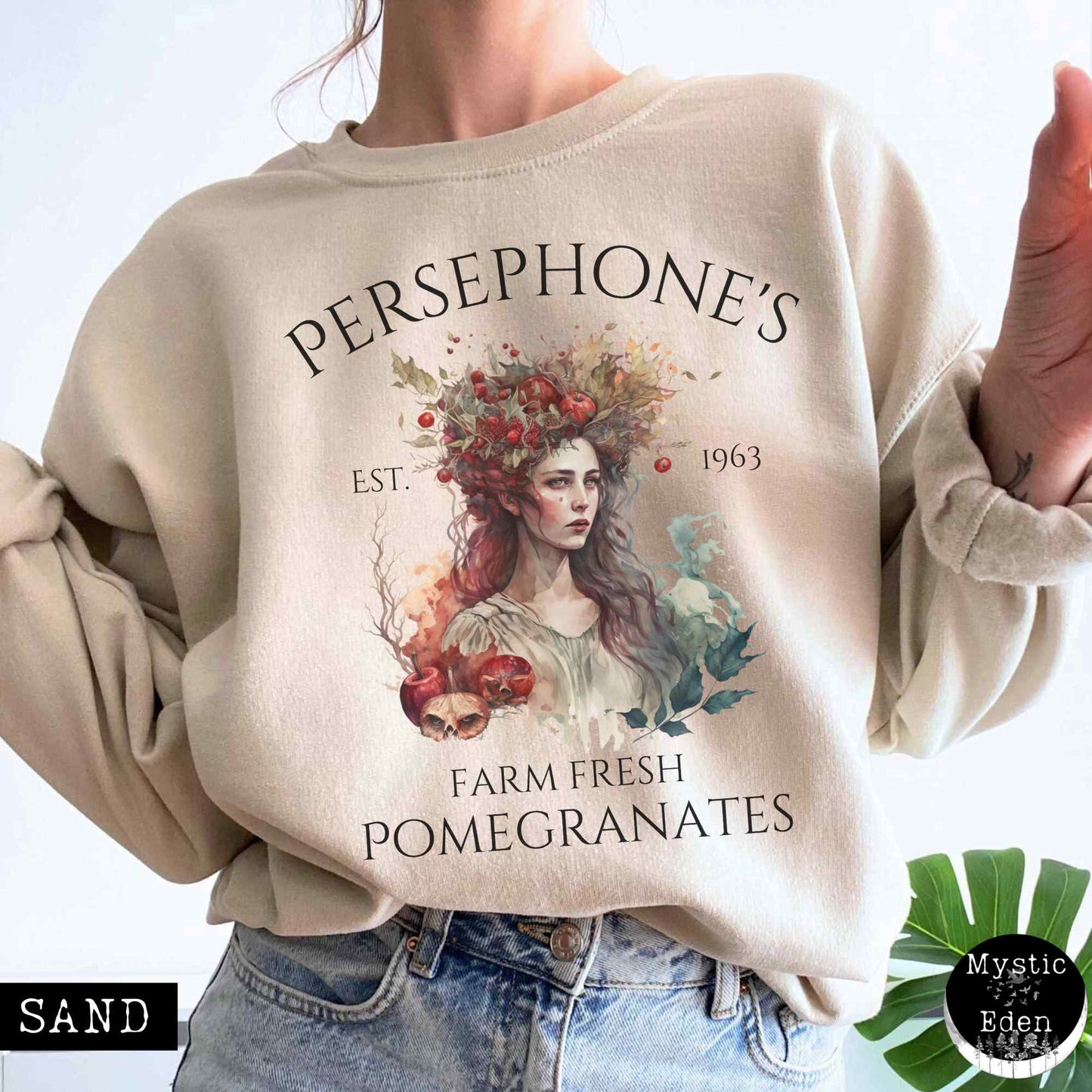 Sweatshirt S / Sand Persephone Sweatshirt Greek Mythology Sweater The Mystic Eden