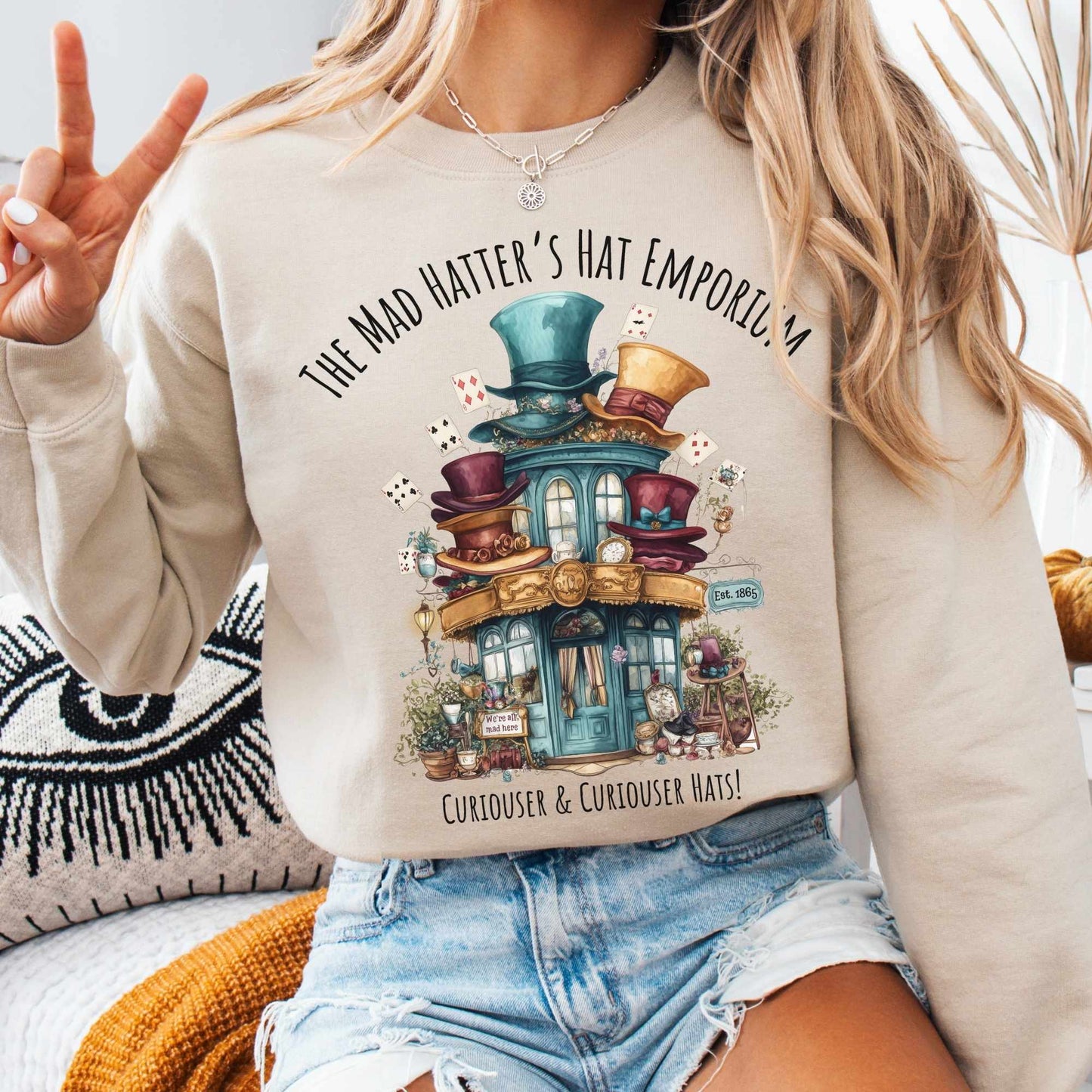 Sweatshirt S / Sand The Mad Hatter's Hat Emporium Sweatshirt The Mystic Eden
