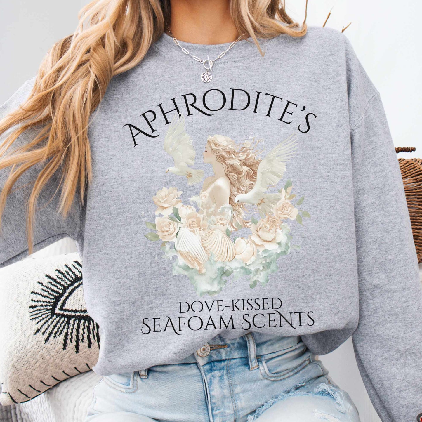 Sweatshirt S / Sport Grey Aphrodite's Seafoam Scents Sweatshirt The Mystic Eden