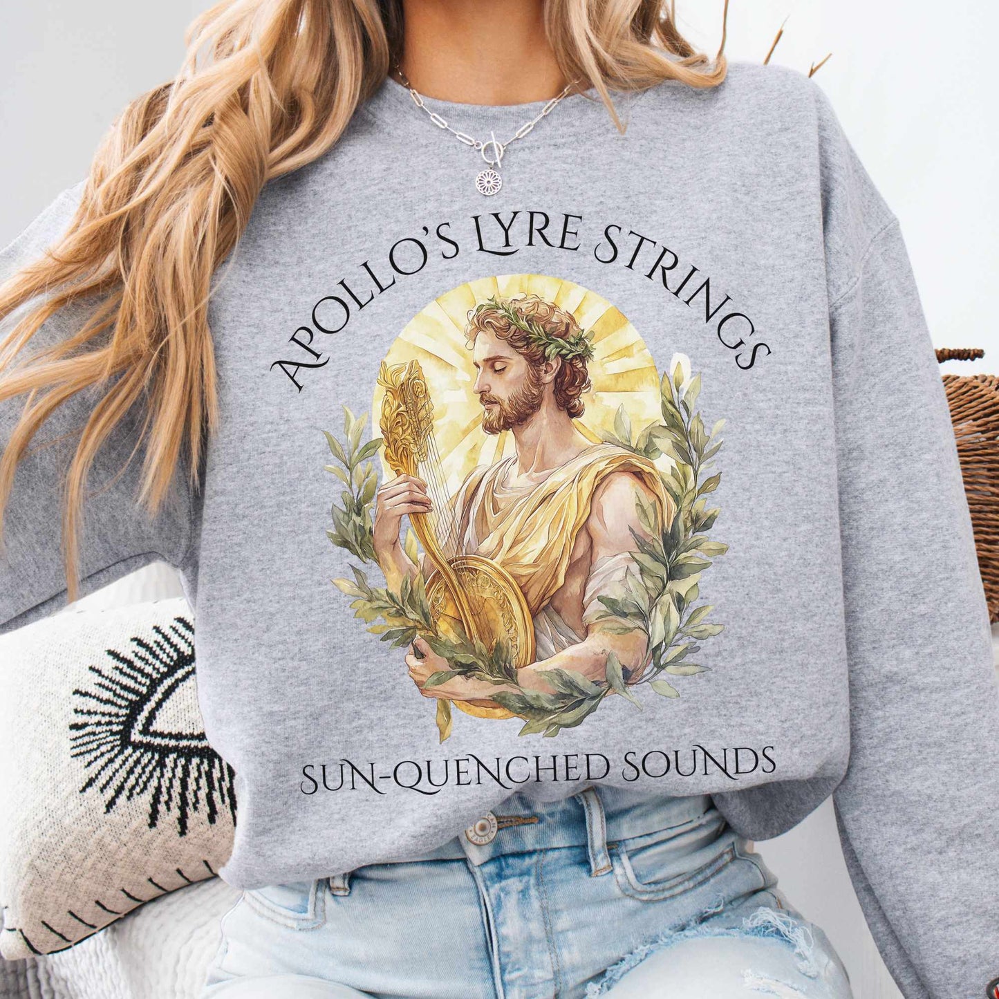 Sweatshirt S / Sport Grey Apollo's Lyre Strings Sweatshirt The Mystic Eden