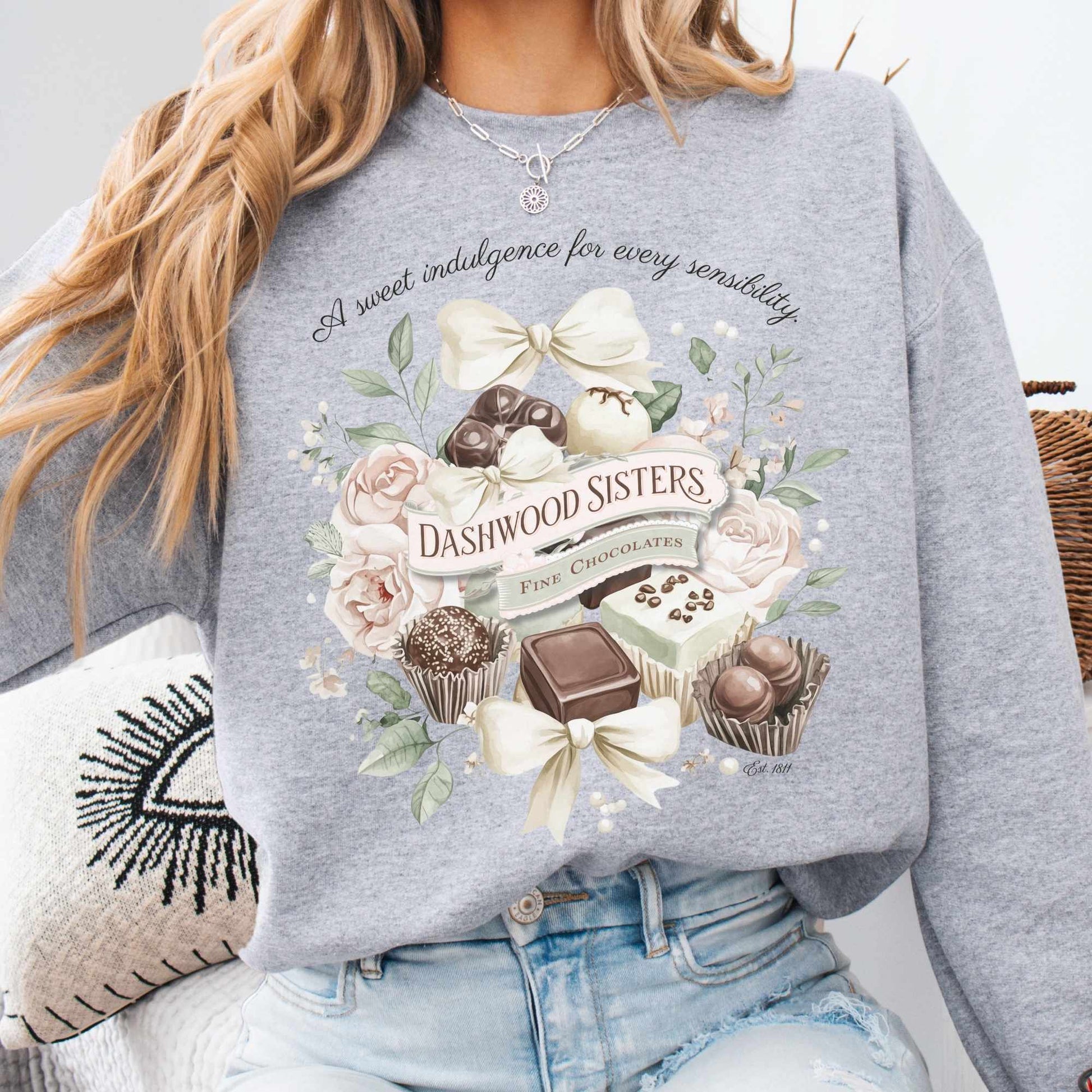 Sweatshirt S / Sport Grey Dashwood Sisters Fine Chocolates Sweatshirt The Mystic Eden