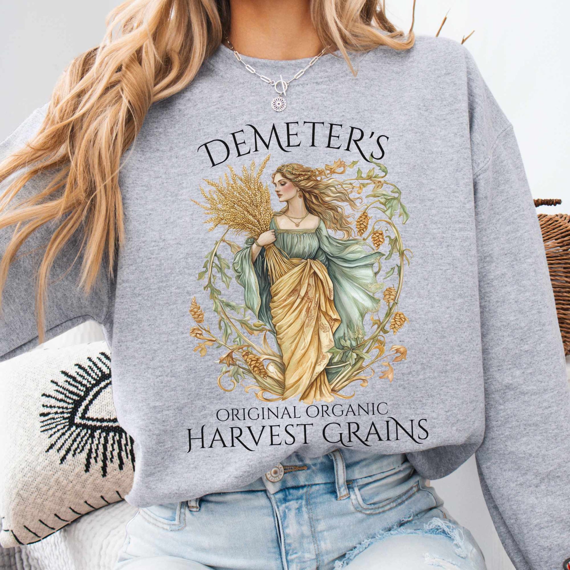 Sweatshirt S / Sport Grey Demeter's Original Organic Harvest Grains Sweatshirt The Mystic Eden
