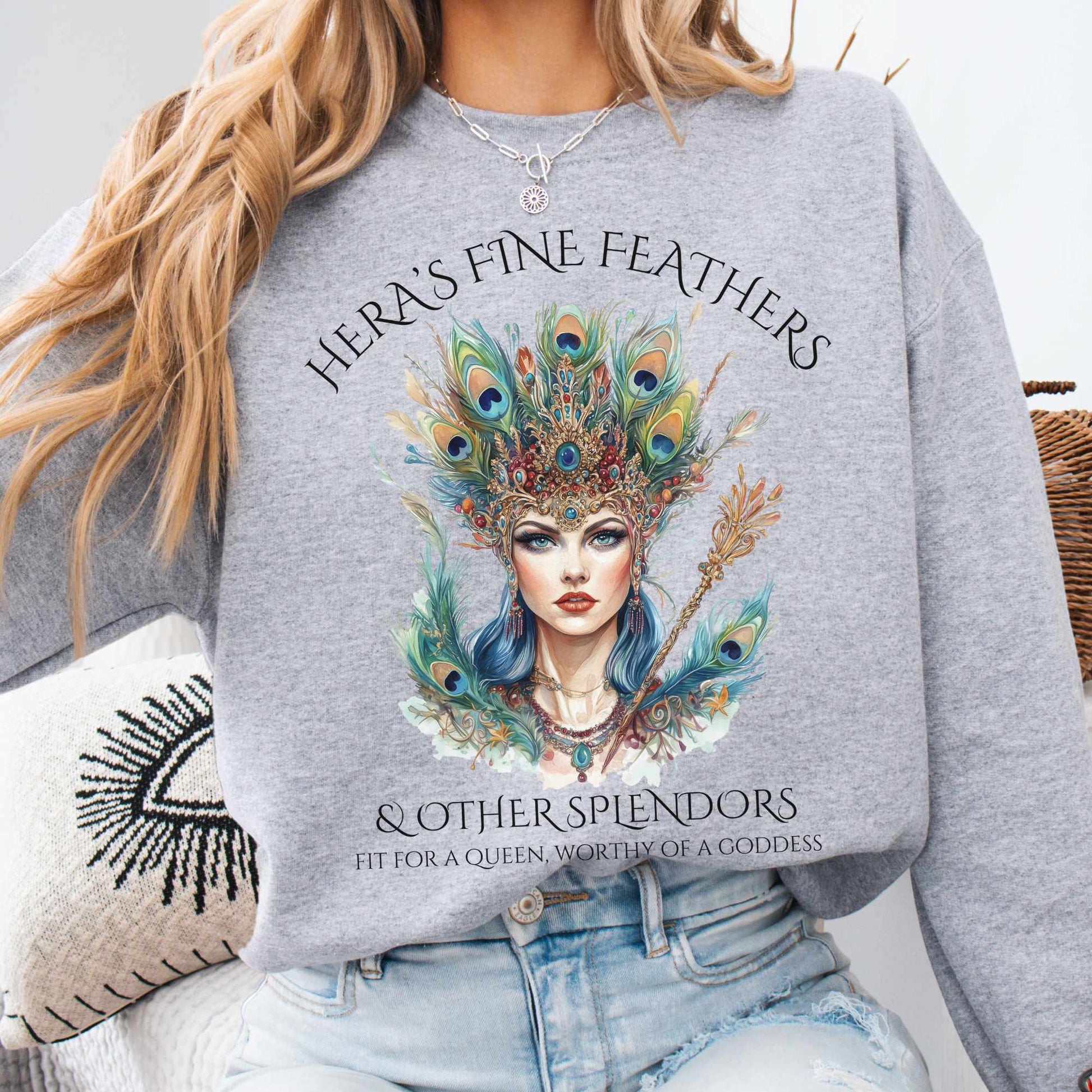 Sweatshirt S / Sport Grey Hera's Fine Feathers & Other Splendors Sweatshirt The Mystic Eden
