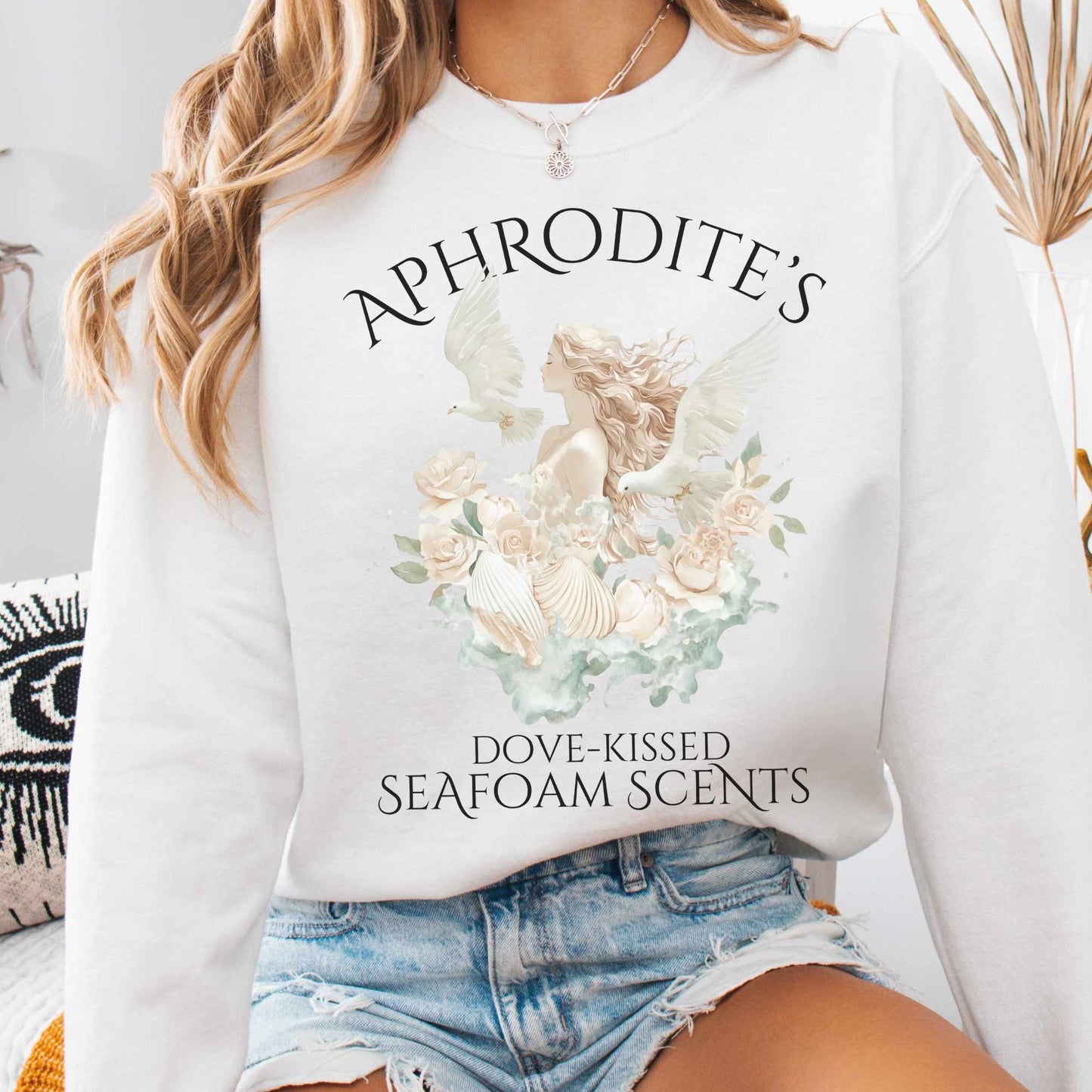 Sweatshirt S / White Aphrodite's Seafoam Scents Sweatshirt The Mystic Eden