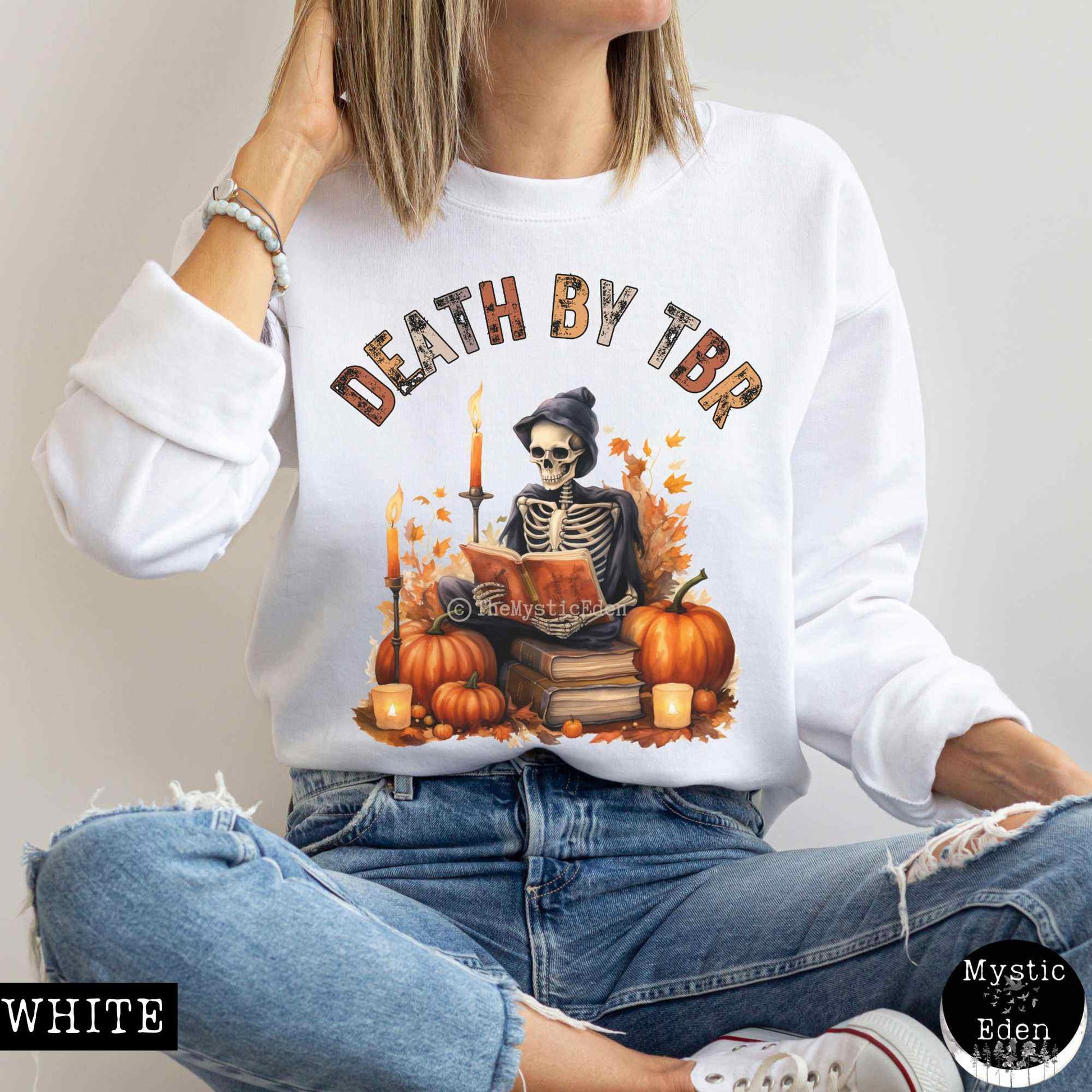 Sweatshirt S / White Death by TBR Bookish Sweatshirt The Mystic Eden