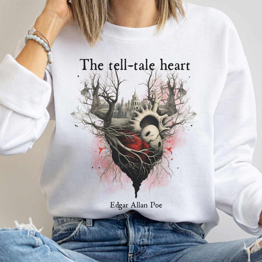 Sweatshirt S / White Edgar Allan Poe The Tell Tale Heart Sweatshirt The Mystic Eden