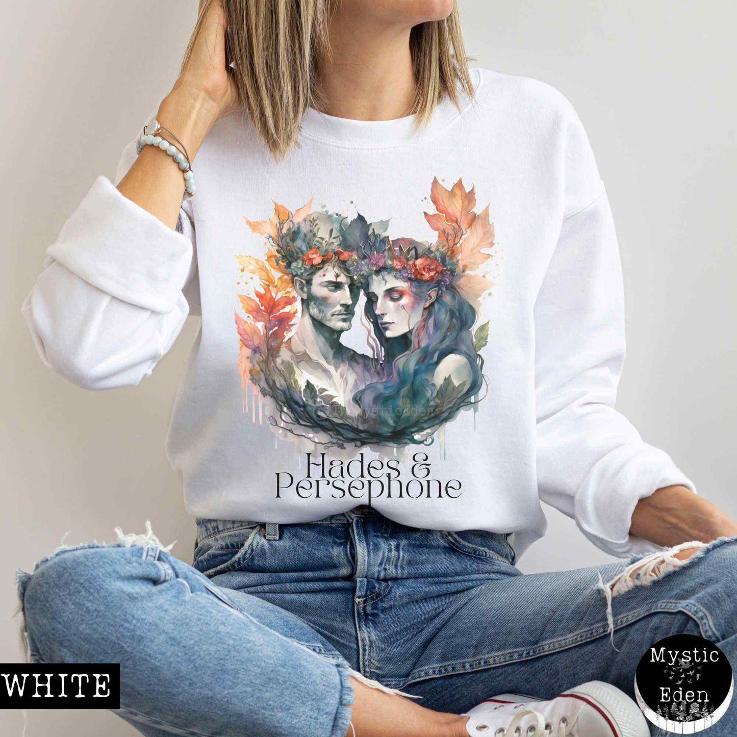 Sweatshirt S / White Hades & Persephone Greek Mythology sweatshirt The Mystic Eden