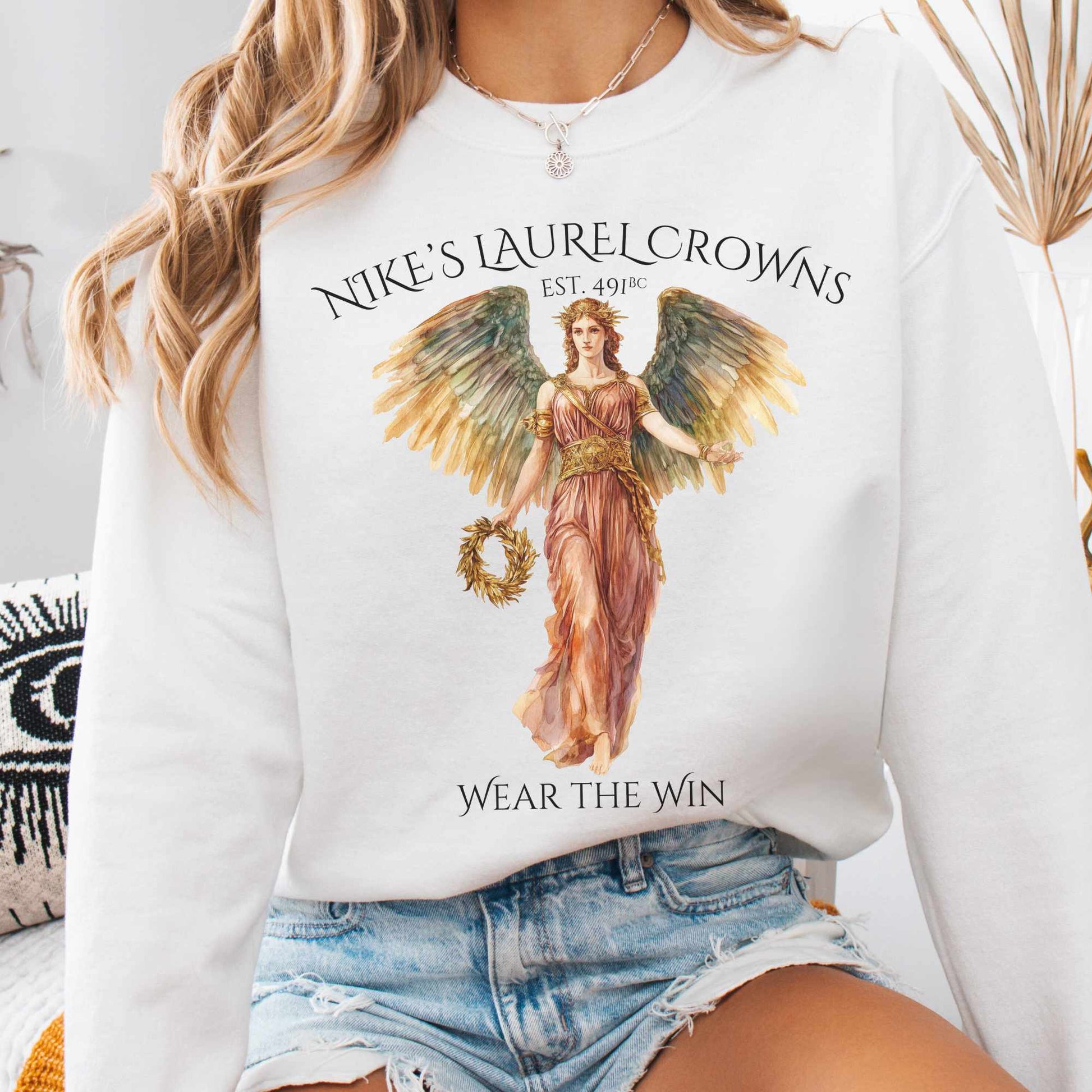 Sweatshirt S / White Nike's Laurel Crowns Sweatshirt The Mystic Eden