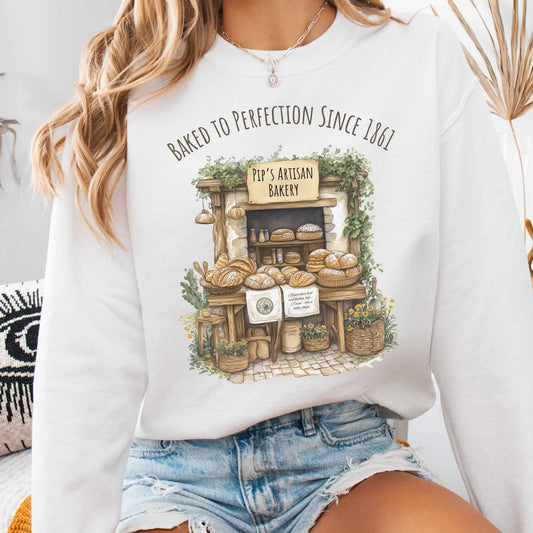 Sweatshirt S / White Pip's Artisan Bakery Sweatshirt The Mystic Eden