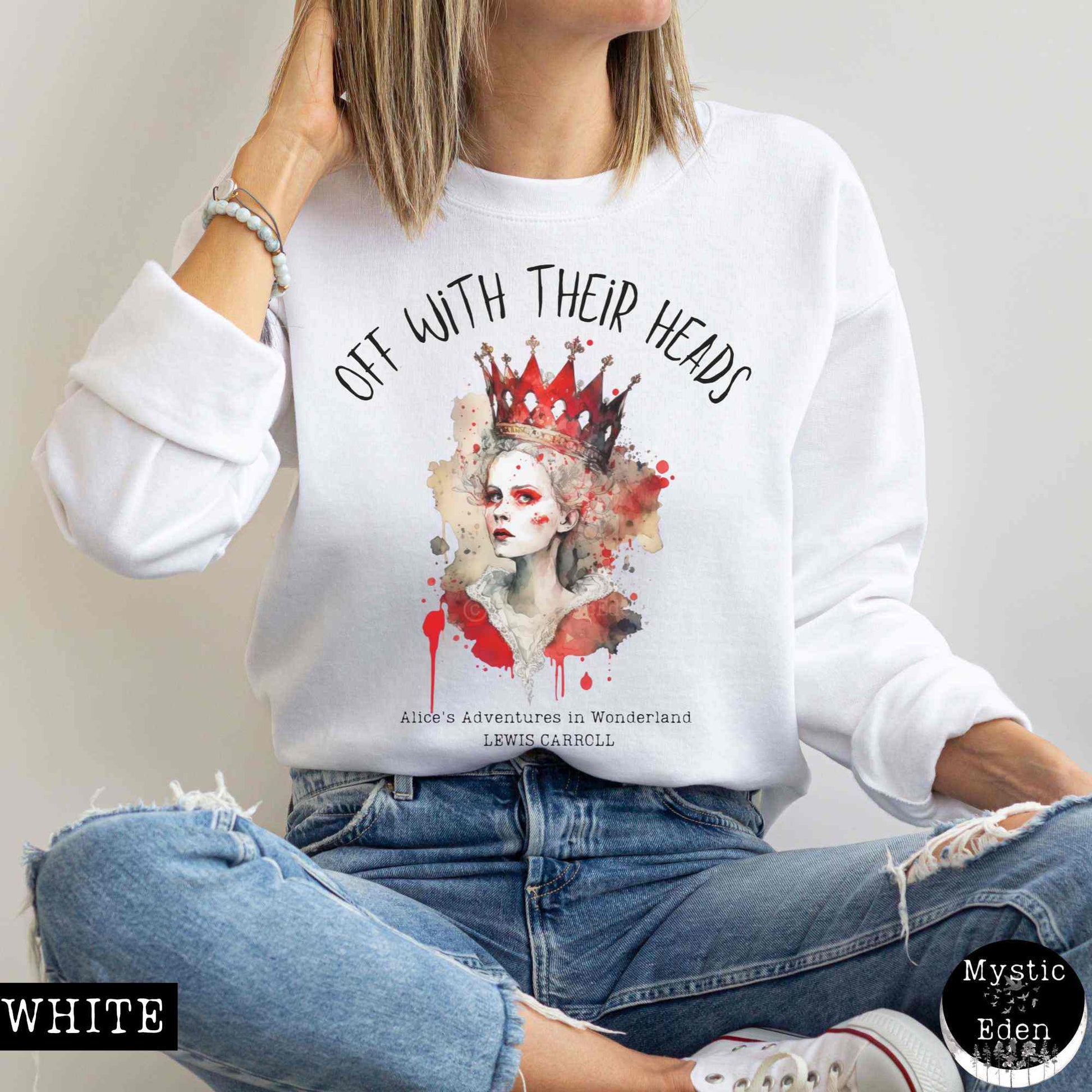 Sweatshirt S / White Red Queen Alice in wonderland Sweatshirt The Mystic Eden