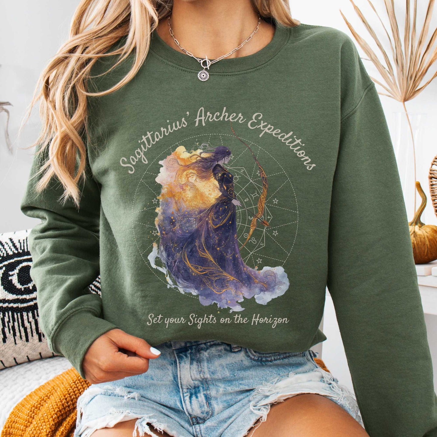 Sweatshirt Sagittarius' Archer Expeditions Zodiac Sweatshirt The Mystic Eden