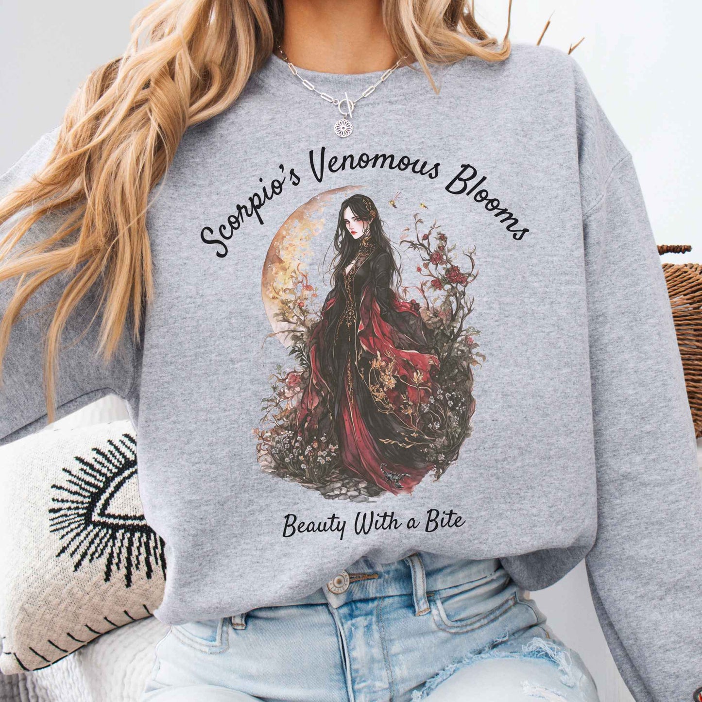 Sweatshirt Scorpio's Venomous Blooms Zodiac Sweatshirt The Mystic Eden