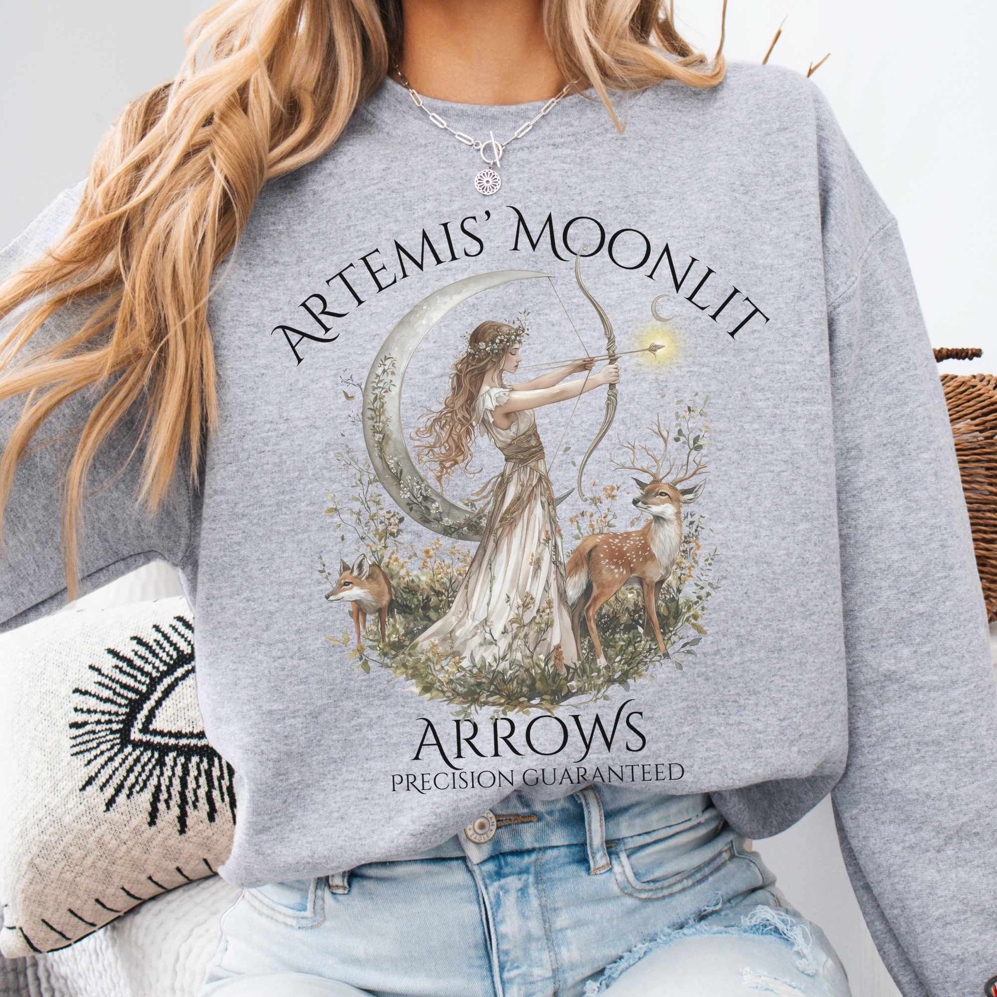 Sweatshirt Sport Grey / S Artemis' Moonlit Arrows Sweatshirt The Mystic Eden
