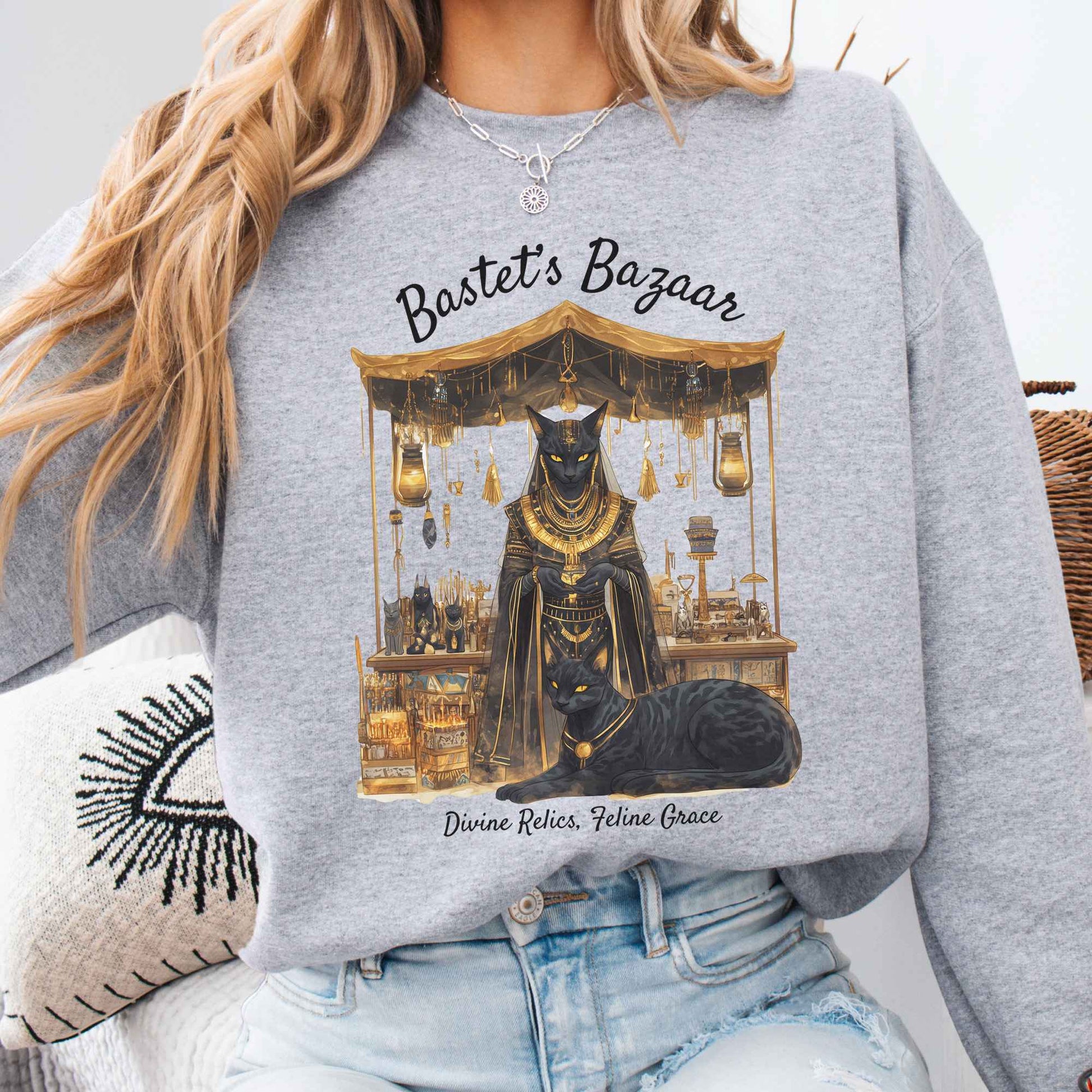 Sweatshirt Sport Grey / S Bastet's Bazaar Goddess Sweatshirt The Mystic Eden