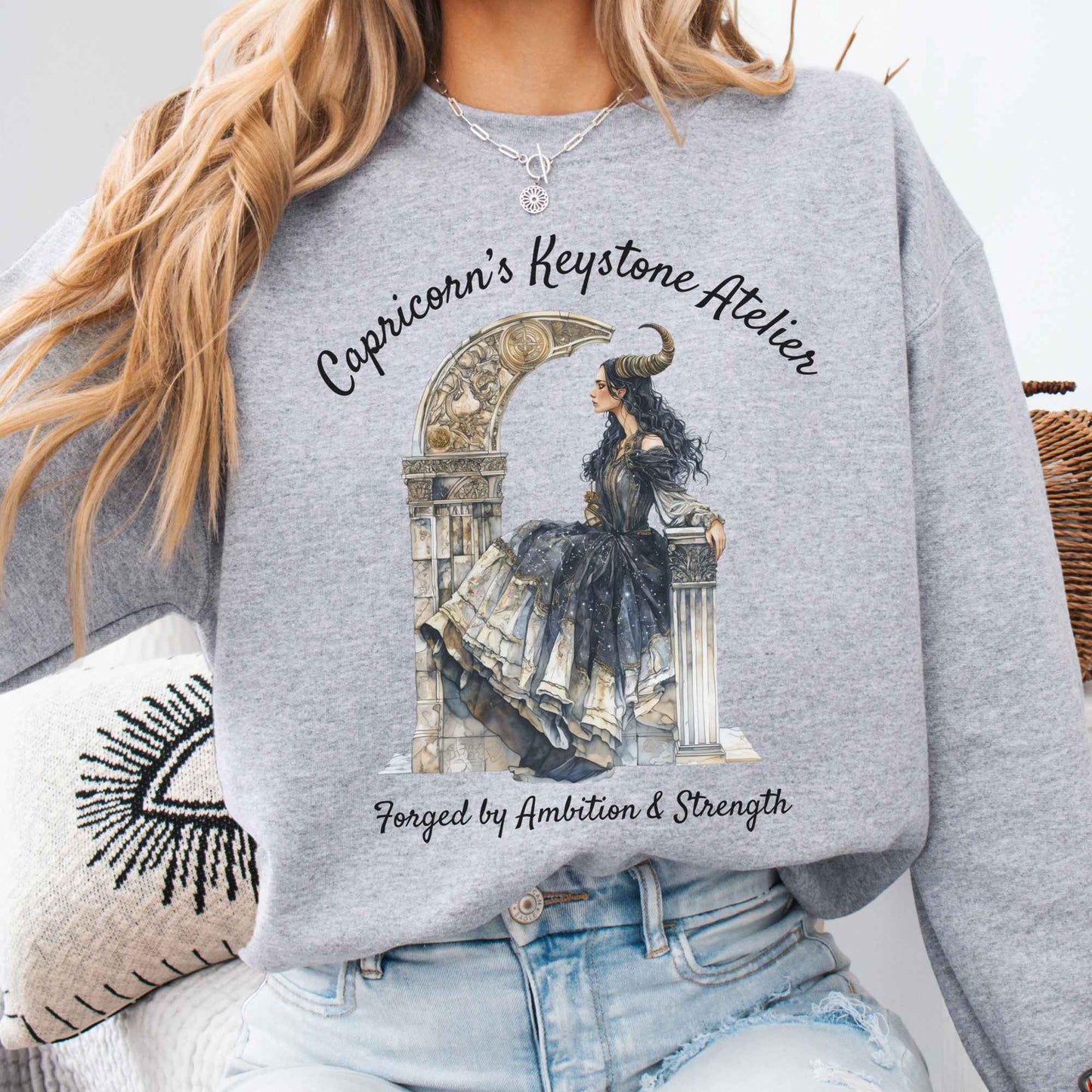 Sweatshirt Sport Grey / S Capricorn's Keystone Atelier Zodiac Sweatshirt The Mystic Eden