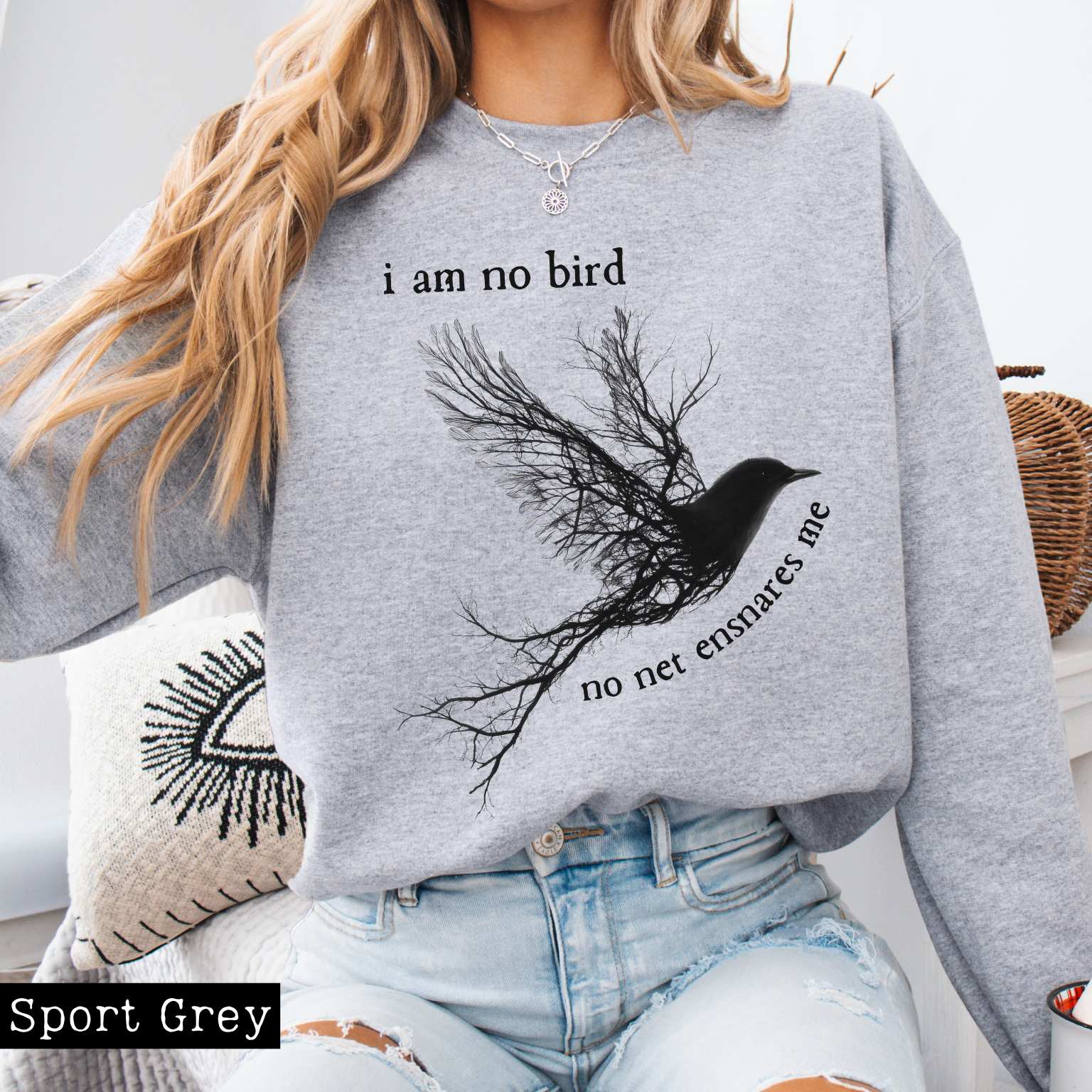 Sweatshirt Sport Grey / S I am no Bird Jane Eyre Charlotte Brontë Bookish Sweatshirt The Mystic Eden