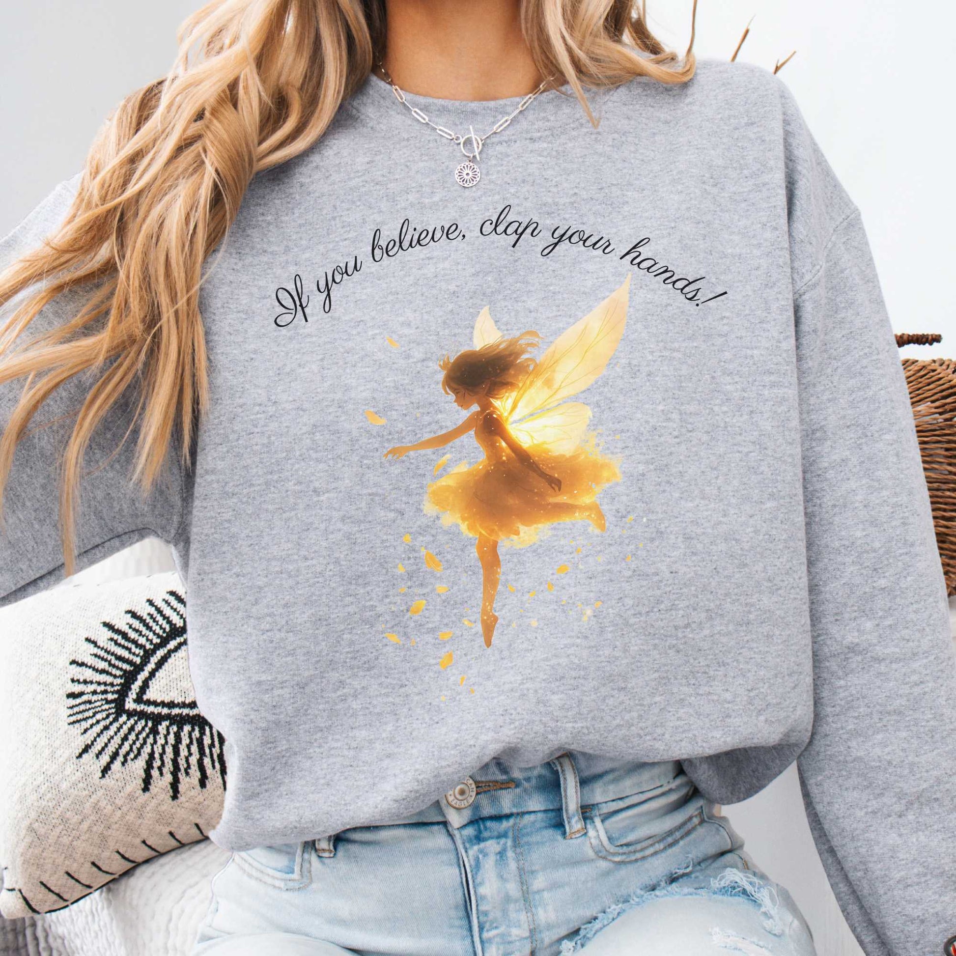 Sweatshirt Sport Grey / S If You Believe Clap Your Hands! Peter Pan Sweatshirt The Mystic Eden