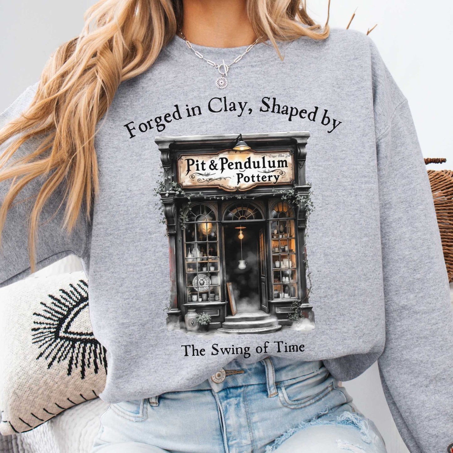 Sweatshirt Sport Grey / S Pit & Pendulum Pottery Edgar Allan Poe Sweatshirt The Mystic Eden