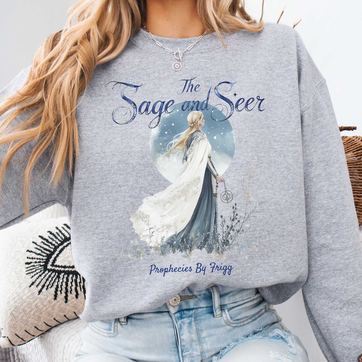 Sweatshirt Sport Grey / S The Sage And Seer Prophecies By Frigg Norse Goddess Sweatshirt The Mystic Eden