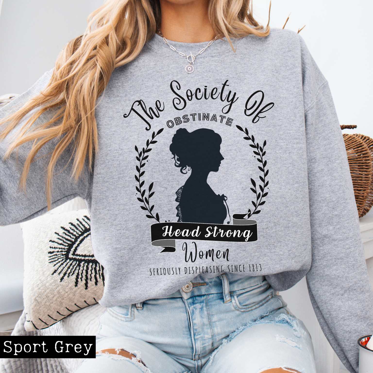 Sweatshirt Sport Grey / S The Society of Obstinate Head Strong Women - Jane Austen Sweatshirt The Mystic Eden