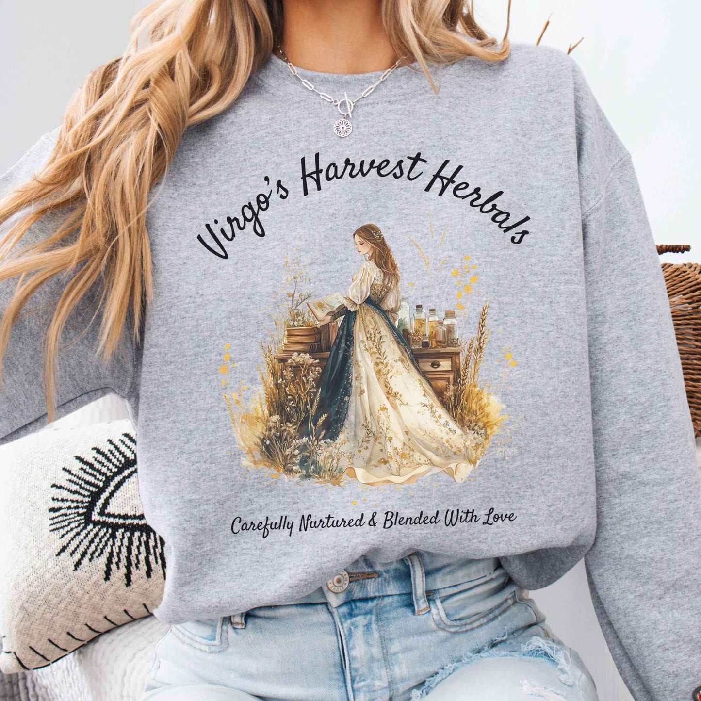 Sweatshirt Sport Grey / S Virgo's Harvest Herbals Zodiac Sweatshirt The Mystic Eden