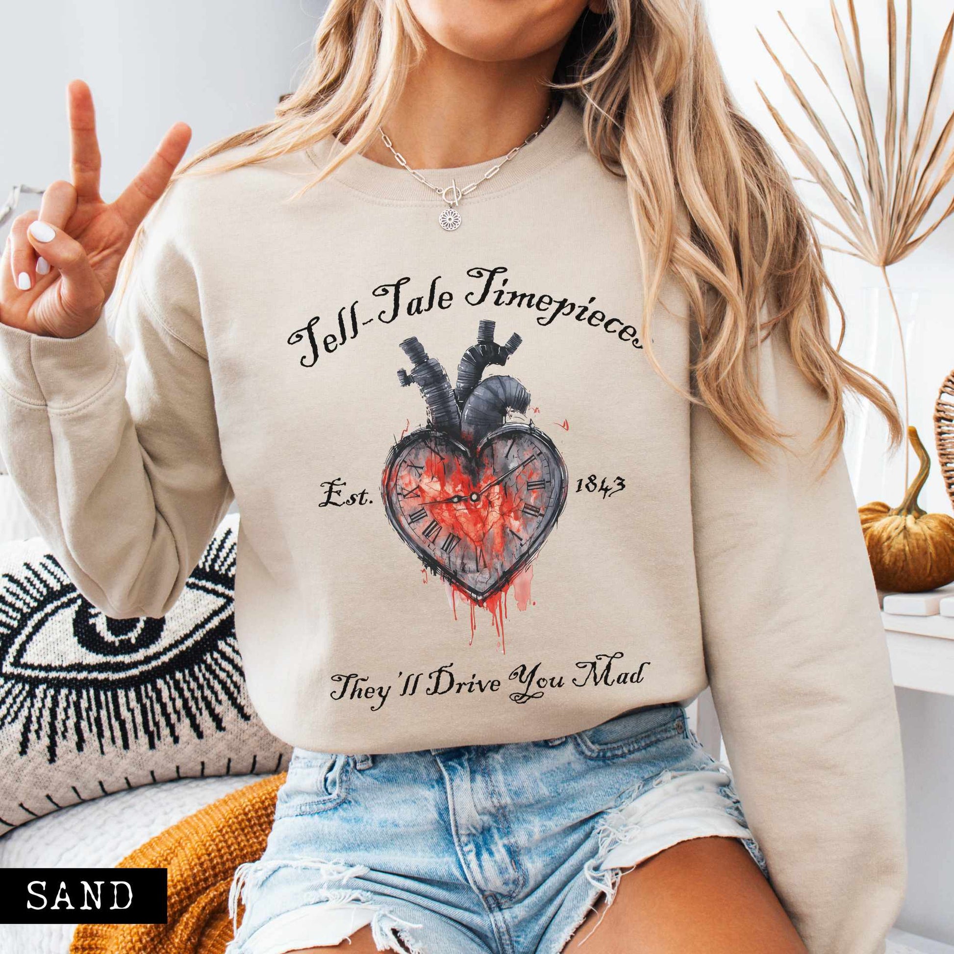 Sweatshirt Tell-Tale Timepieces Edgar Allan Poe Sweatshirt The Mystic Eden