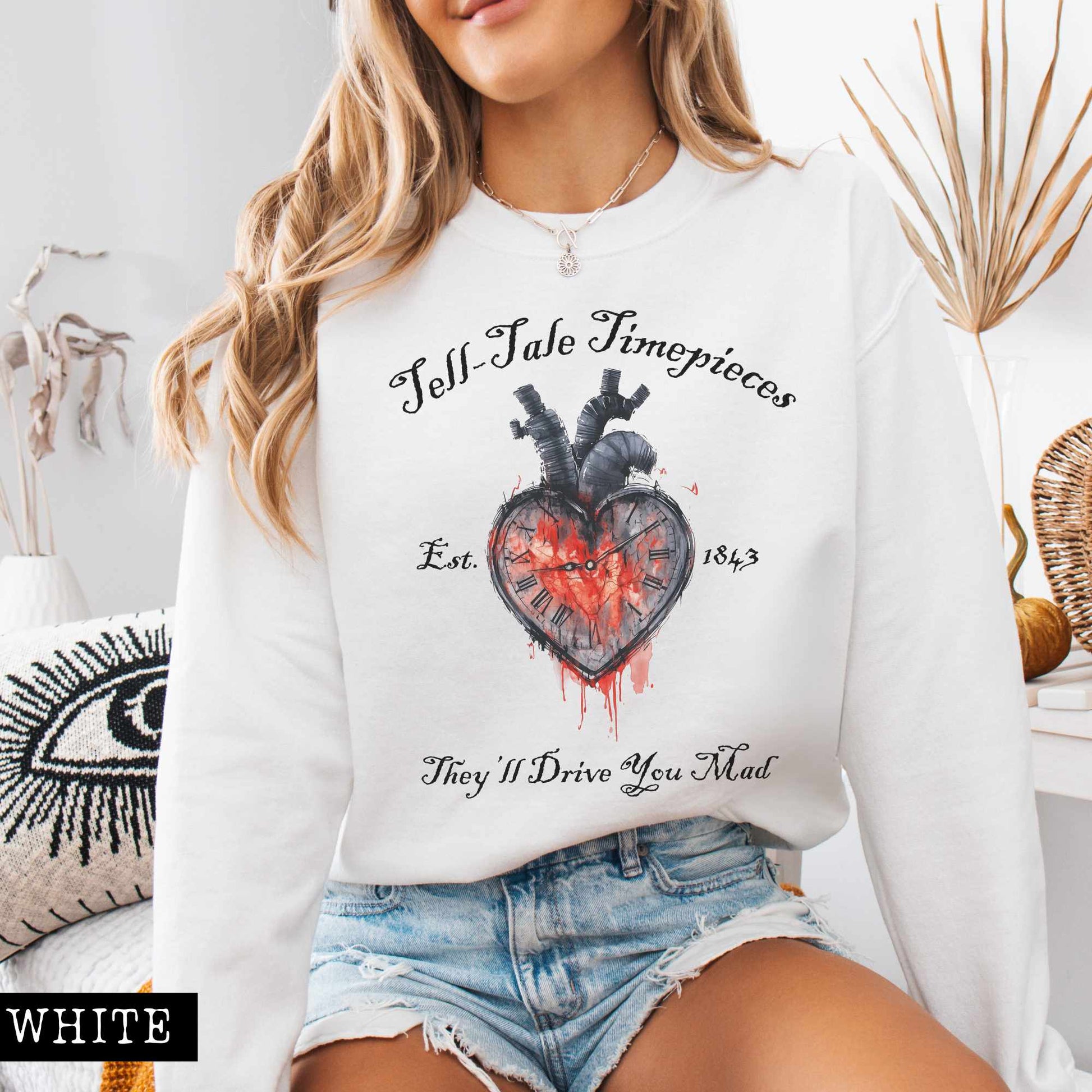 Sweatshirt Tell-Tale Timepieces Edgar Allan Poe Sweatshirt The Mystic Eden