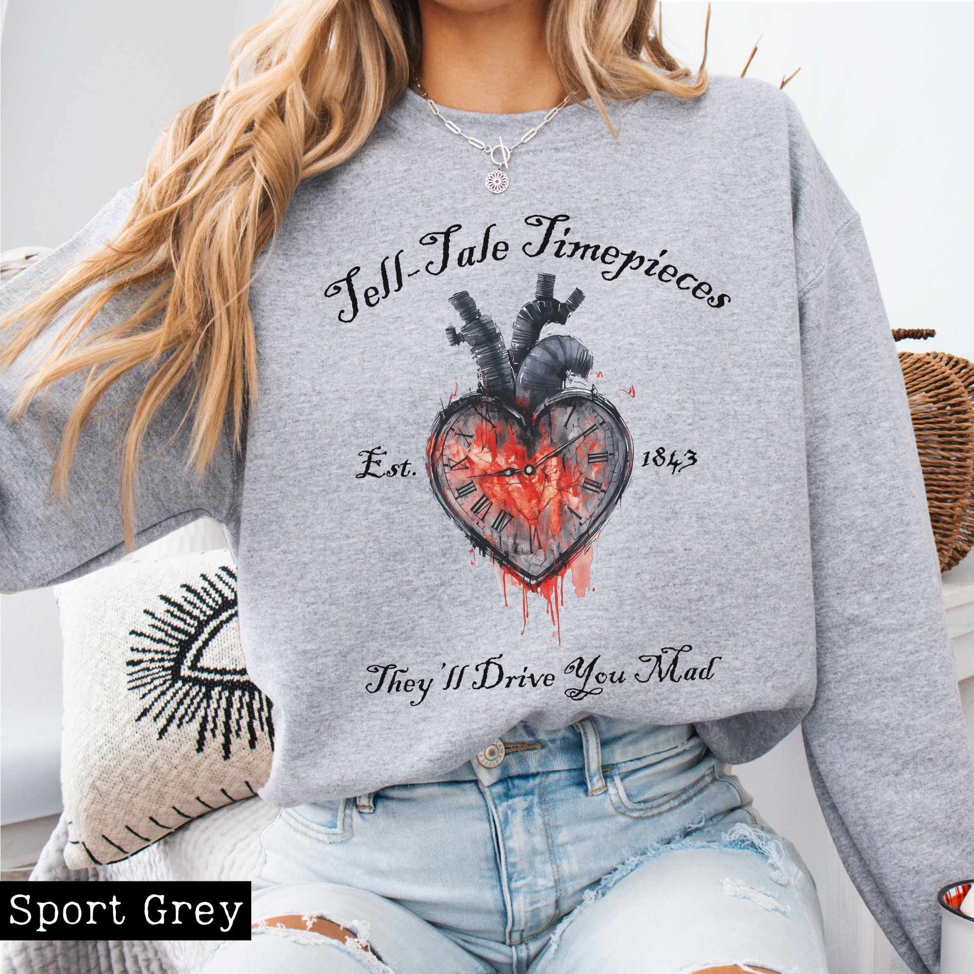 Sweatshirt Tell-Tale Timepieces Edgar Allan Poe Sweatshirt The Mystic Eden