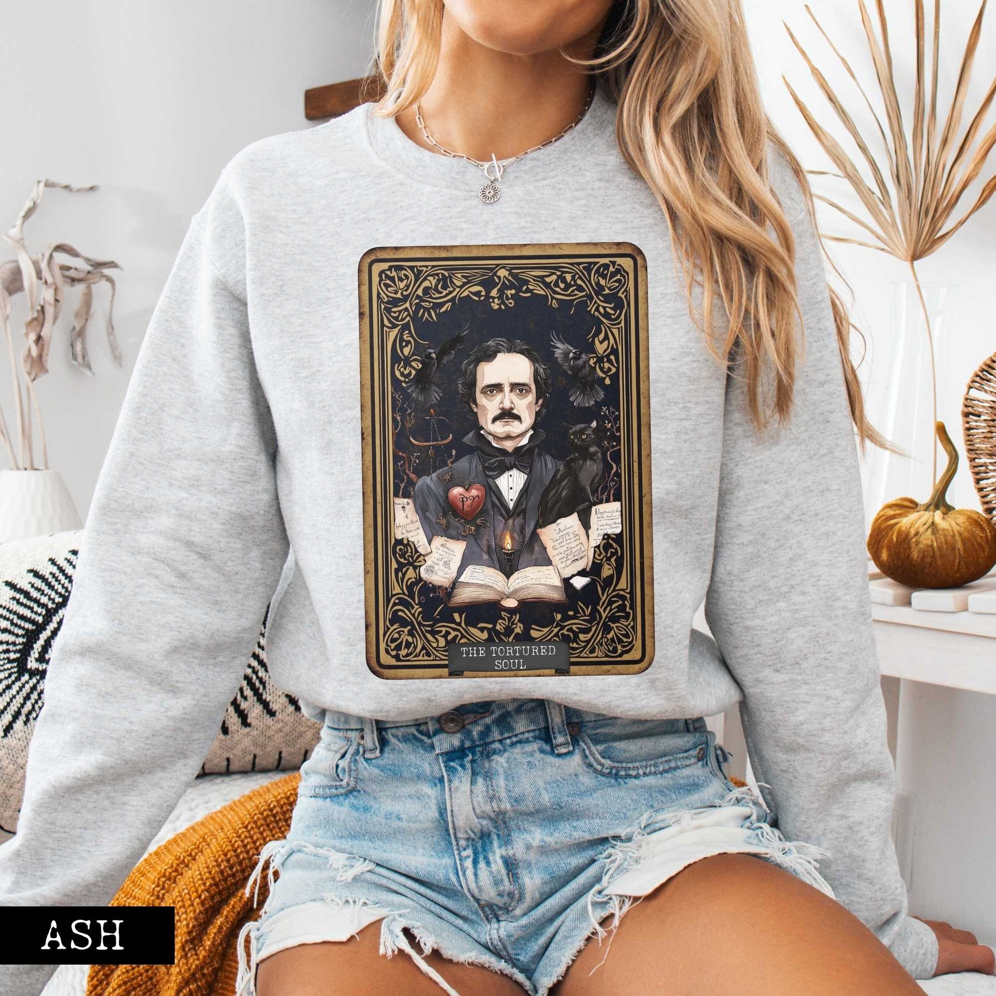 Sweatshirt The Tortured Soul Tarot Card Edgar Allan Poe Sweatshirt The Mystic Eden