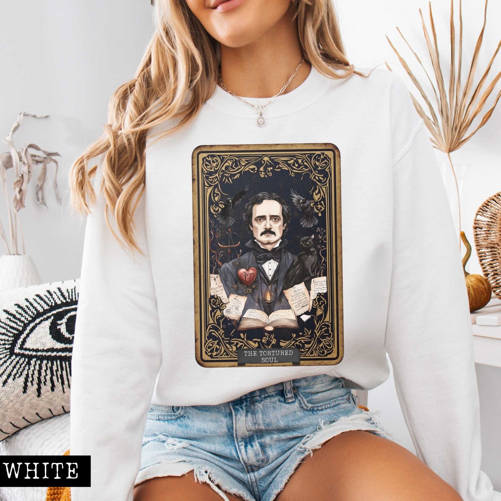Sweatshirt The Tortured Soul Tarot Card Edgar Allan Poe Sweatshirt The Mystic Eden