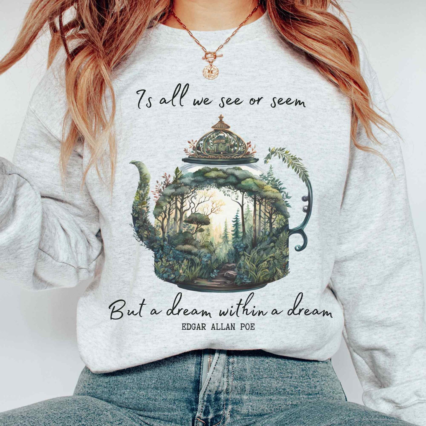 Sweatshirt Vintage Edgar Allan Poe Sweatshirt Dream Within A Dream The Mystic Eden