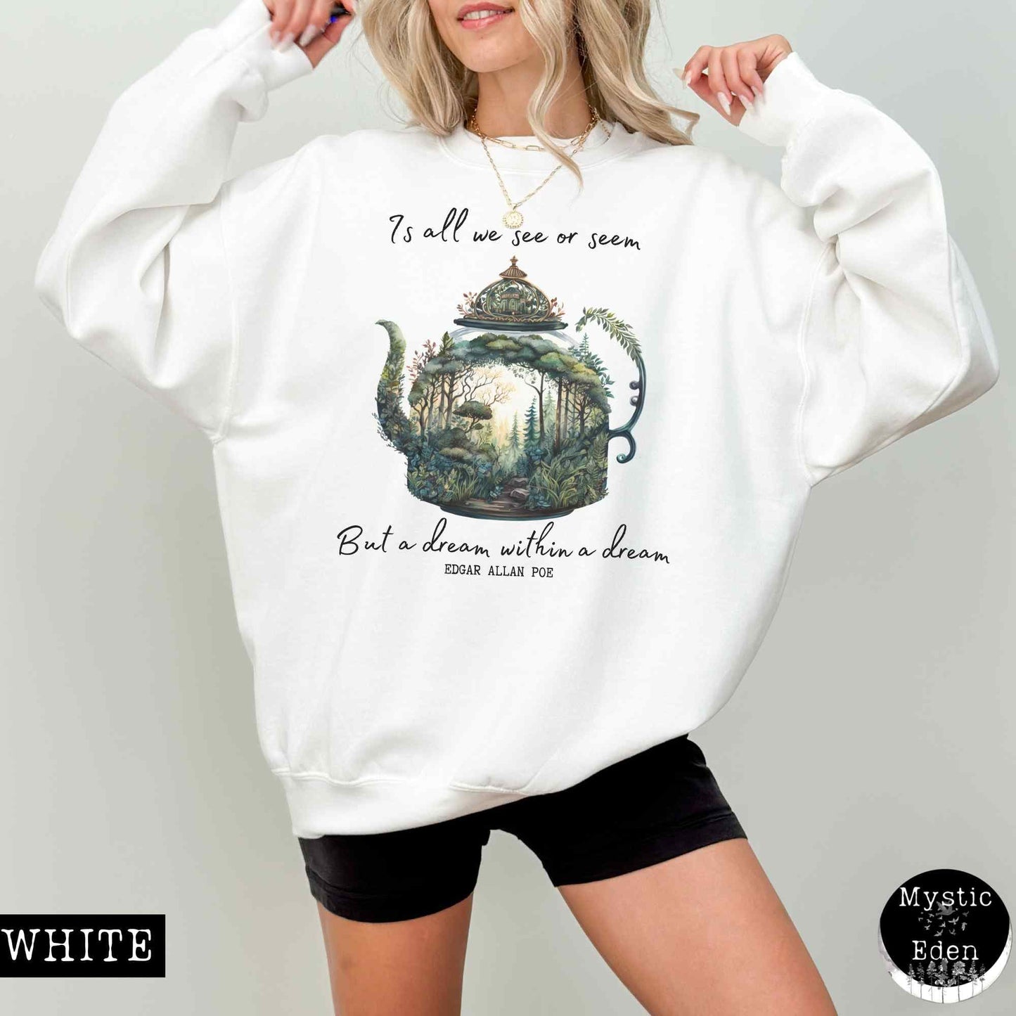 Sweatshirt Vintage Edgar Allan Poe Sweatshirt Dream Within A Dream The Mystic Eden