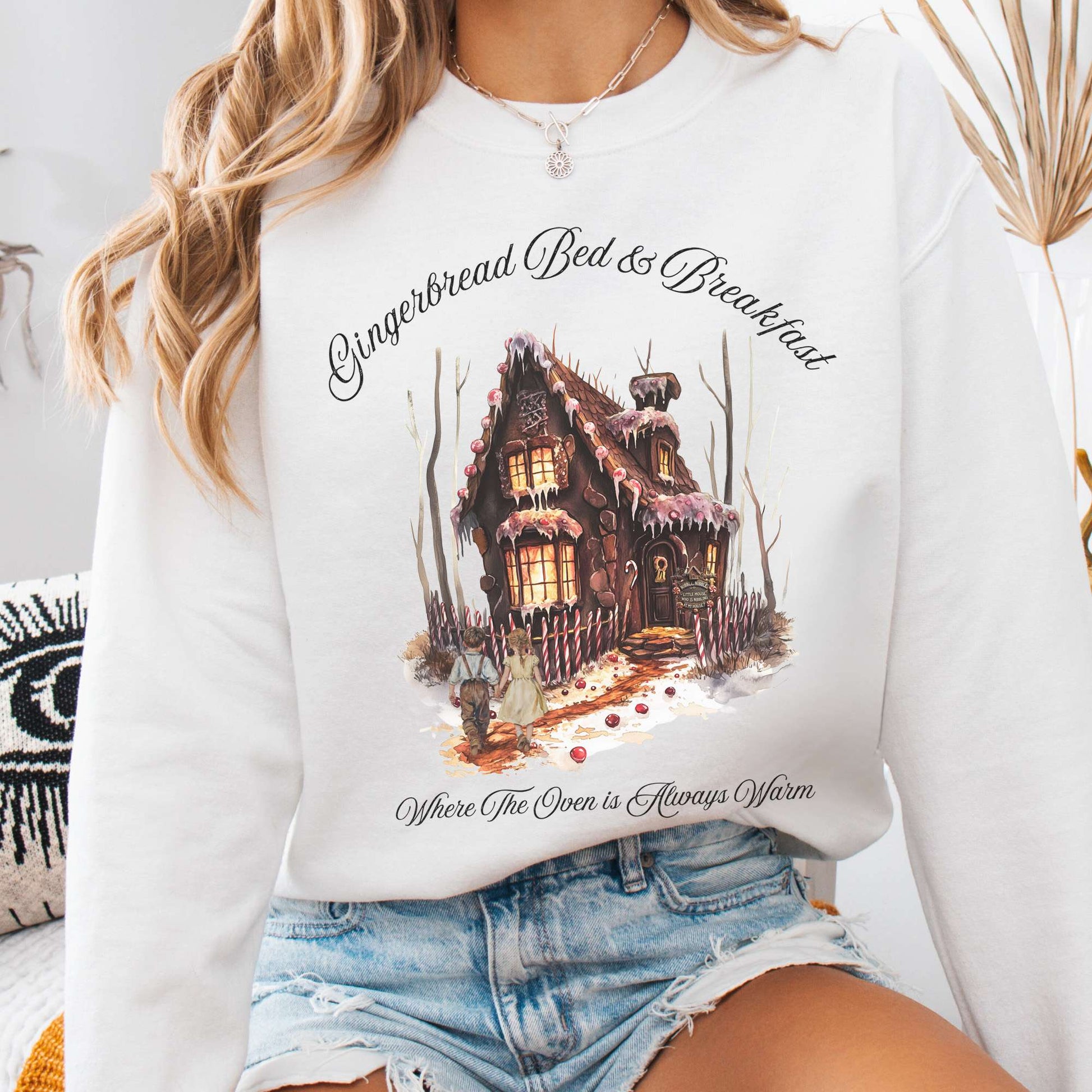 Sweatshirt White / S Gingerbread Bed & Breakfast Hansel and Gretel Fairytale Sweatshirt The Mystic Eden