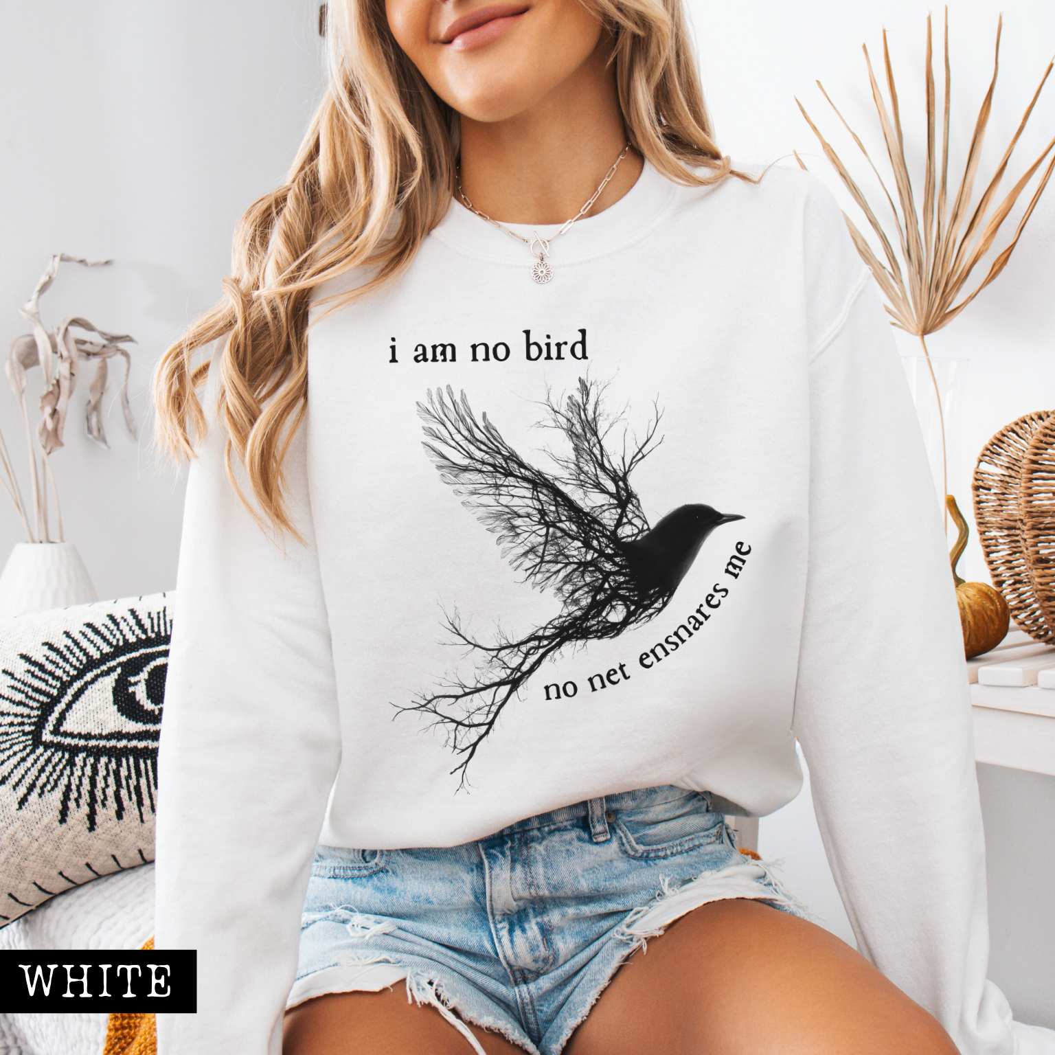 Sweatshirt White / S I am no Bird Jane Eyre Charlotte Brontë Bookish Sweatshirt The Mystic Eden