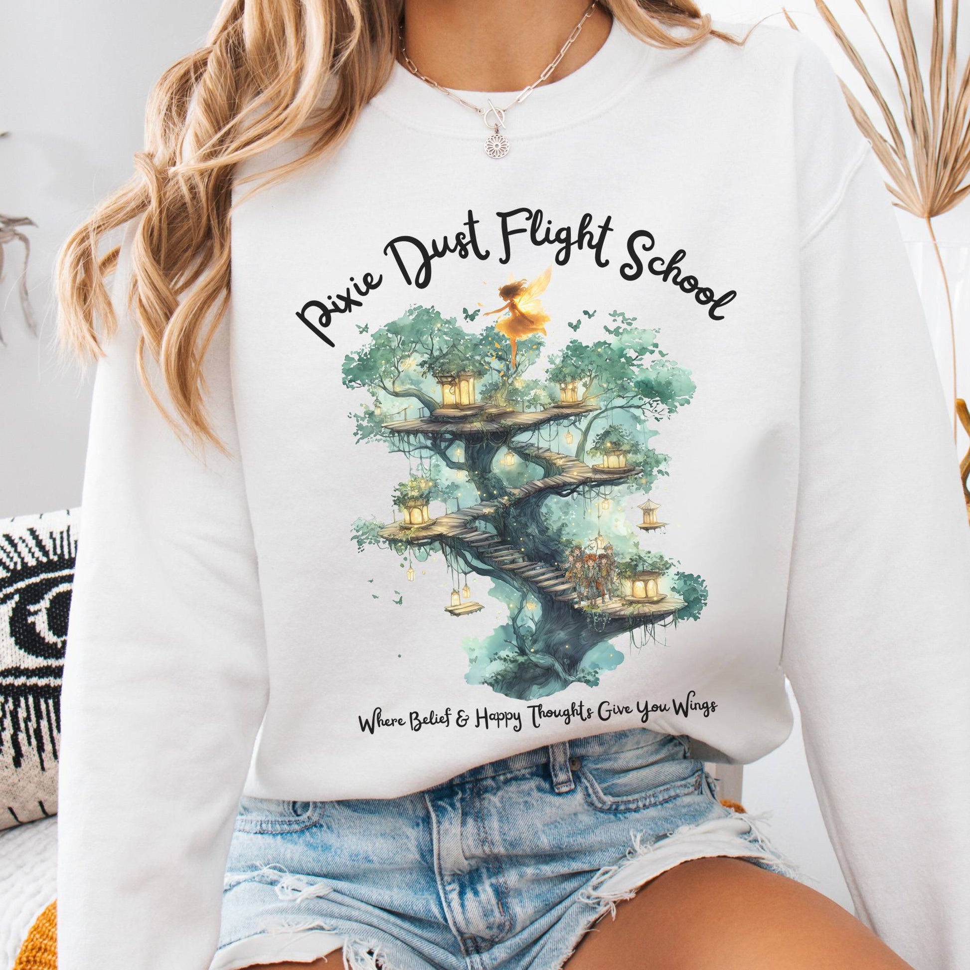 Sweatshirt White / S Pixie Dust Flight School Peter Pan Sweatshirt The Mystic Eden