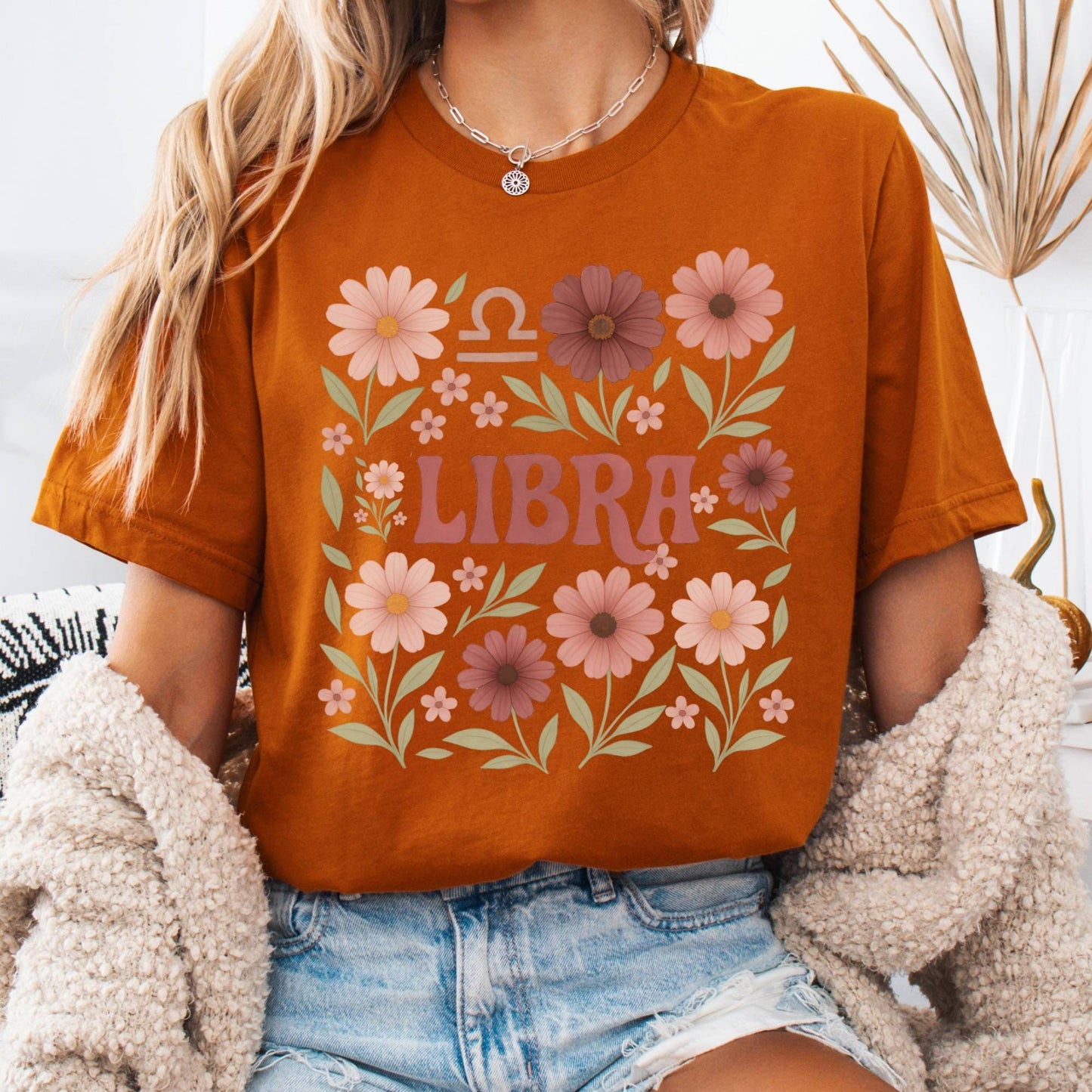 T-Shirt Autumn / S Libra Bella T-Shirt β Retro Floral Zodiac Tee The Mystic Eden