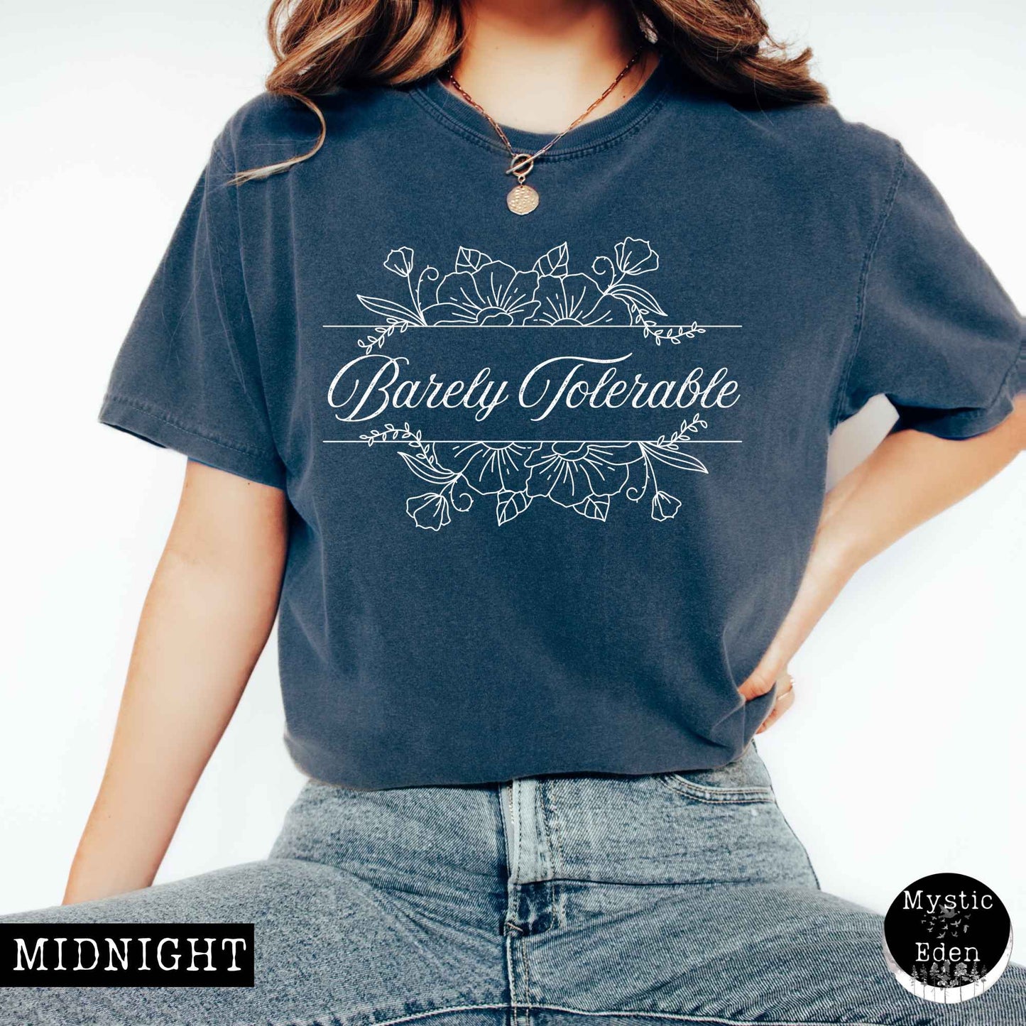 T-Shirt Barely Tolerable Jane Austen Bookish Shirt The Mystic Eden