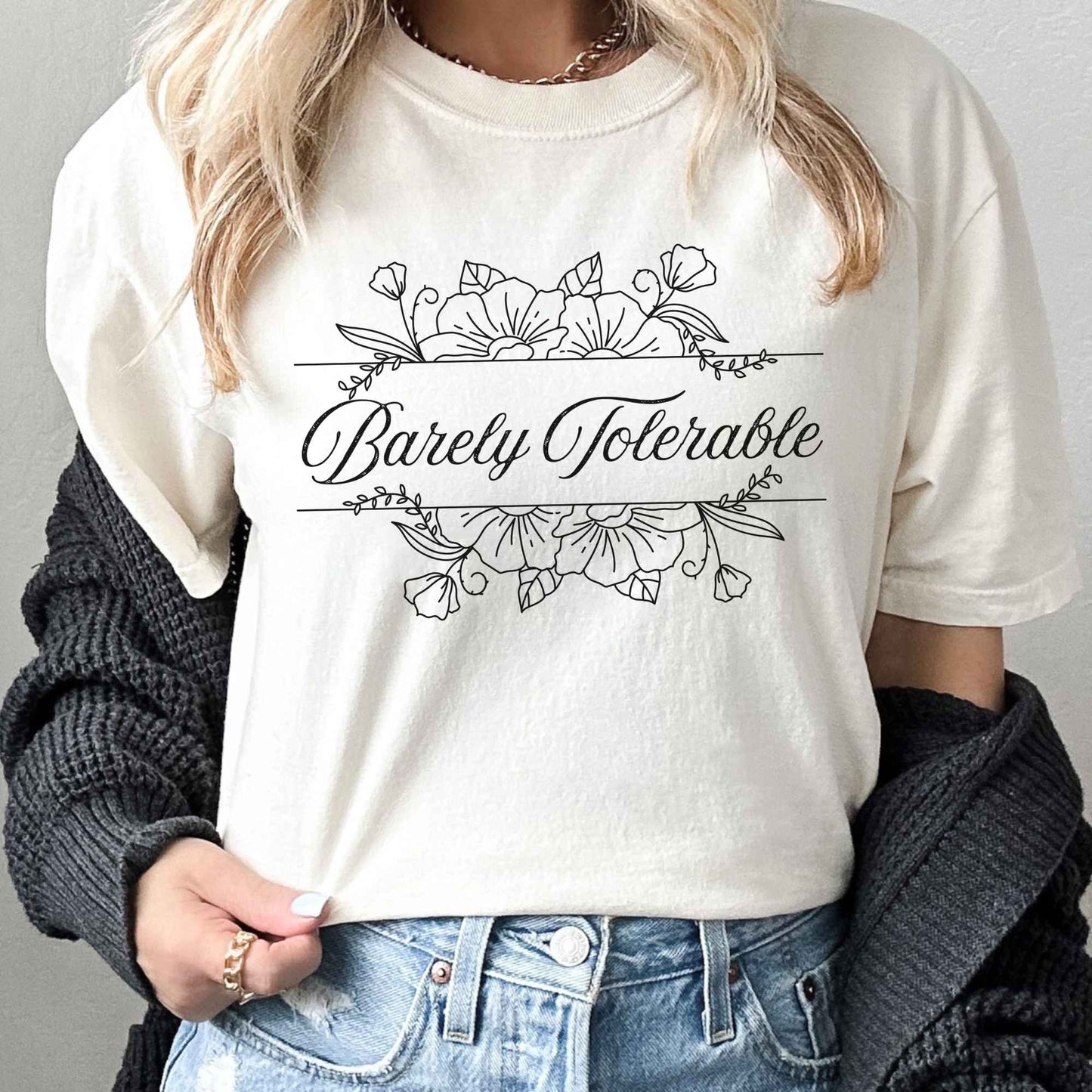 T-Shirt Barely Tolerable Jane Austen Bookish Shirt The Mystic Eden