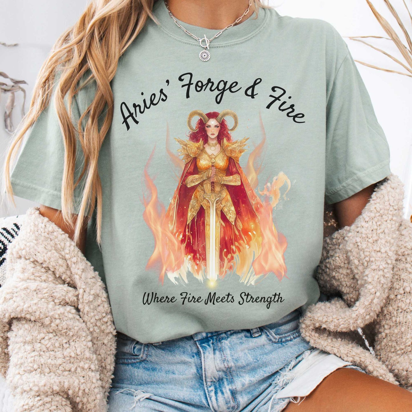 T-Shirt Bay / S Aries' Forge & Fire Zodiac Shirt The Mystic Eden