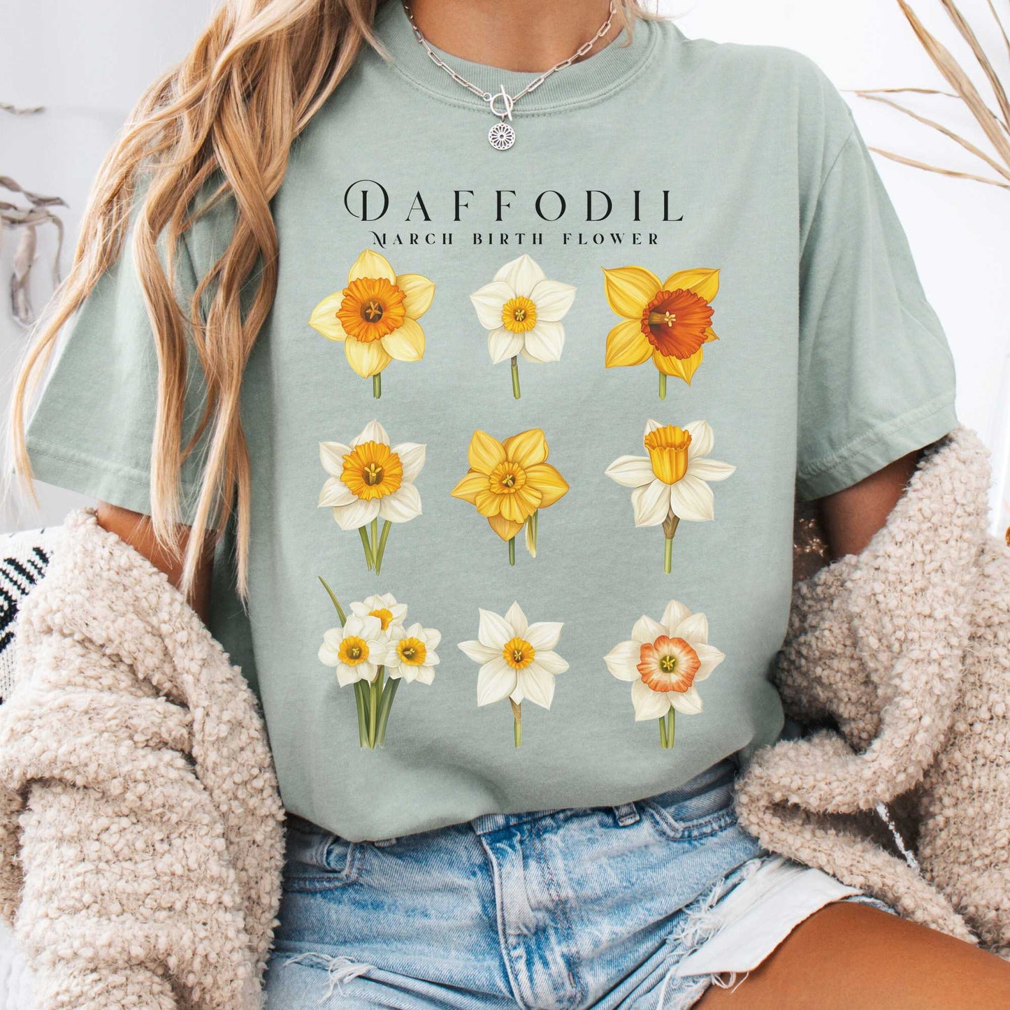 T-Shirt Bay / S Daffodil March Birth Month Flower Shirt The Mystic Eden