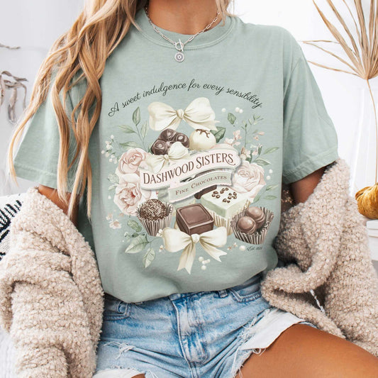 T-Shirt Bay / S Dashwood Sisters Fine Chocolates Sense and Sensibility Jane Austen Shirt The Mystic Eden