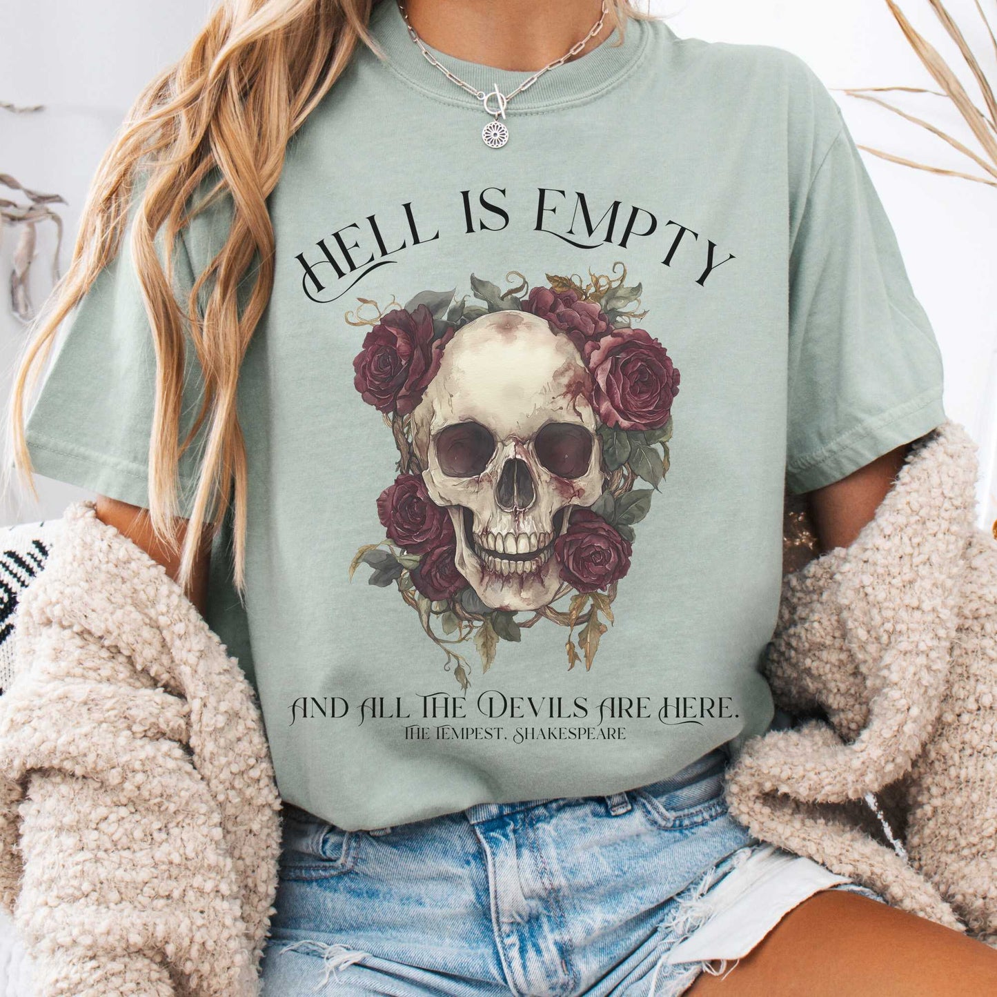 T-Shirt Bay / S Hell Is Empty And All The Devils Are Here Shakespeare Shirt The Mystic Eden