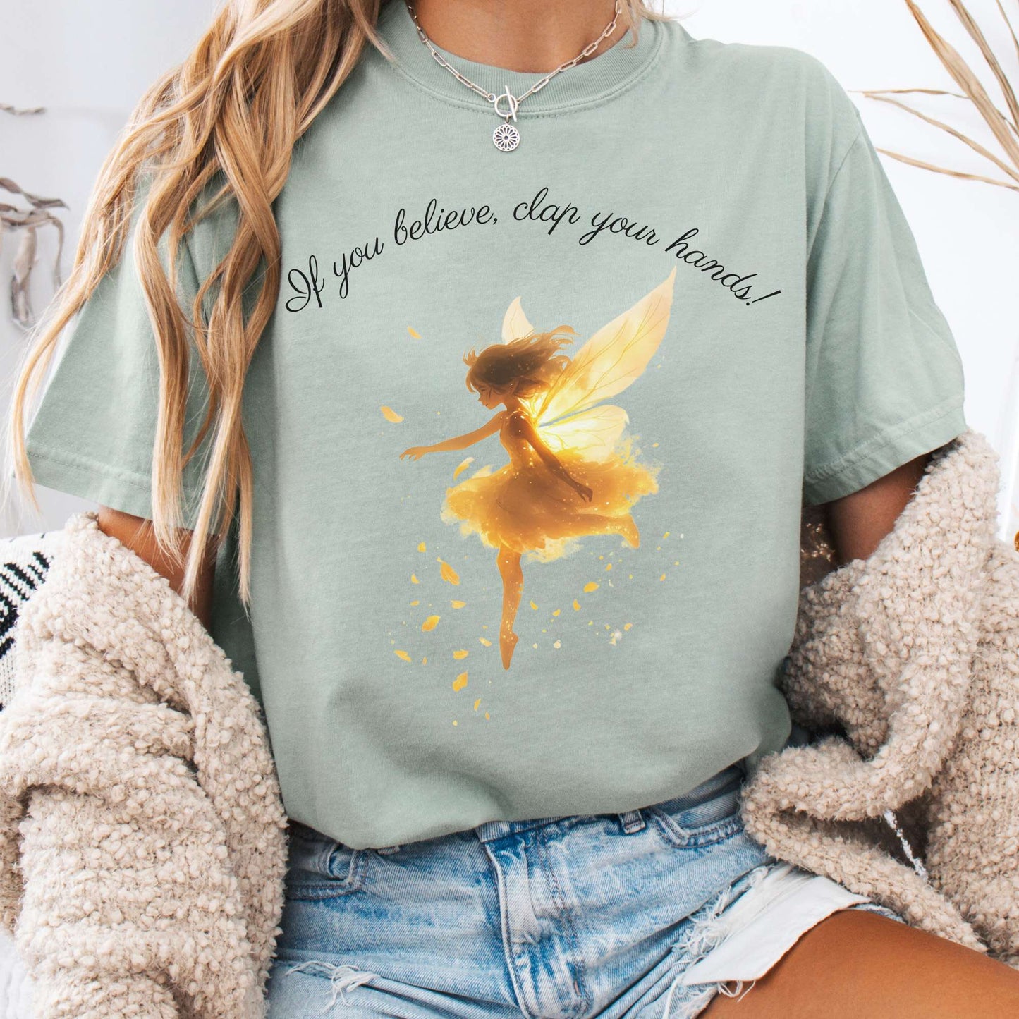 T-Shirt Bay / S If You Believe Clap Your Hands Peter Pan Shirt - J M Barrie The Mystic Eden