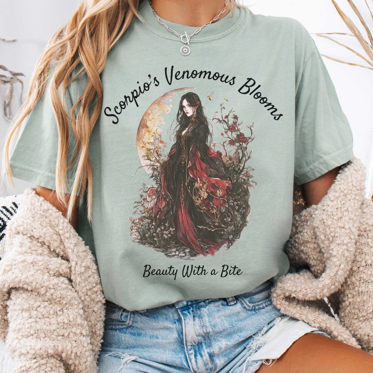 T-Shirt Bay / S Scorpio's Venomous Blooms Zodiac Shirt The Mystic Eden
