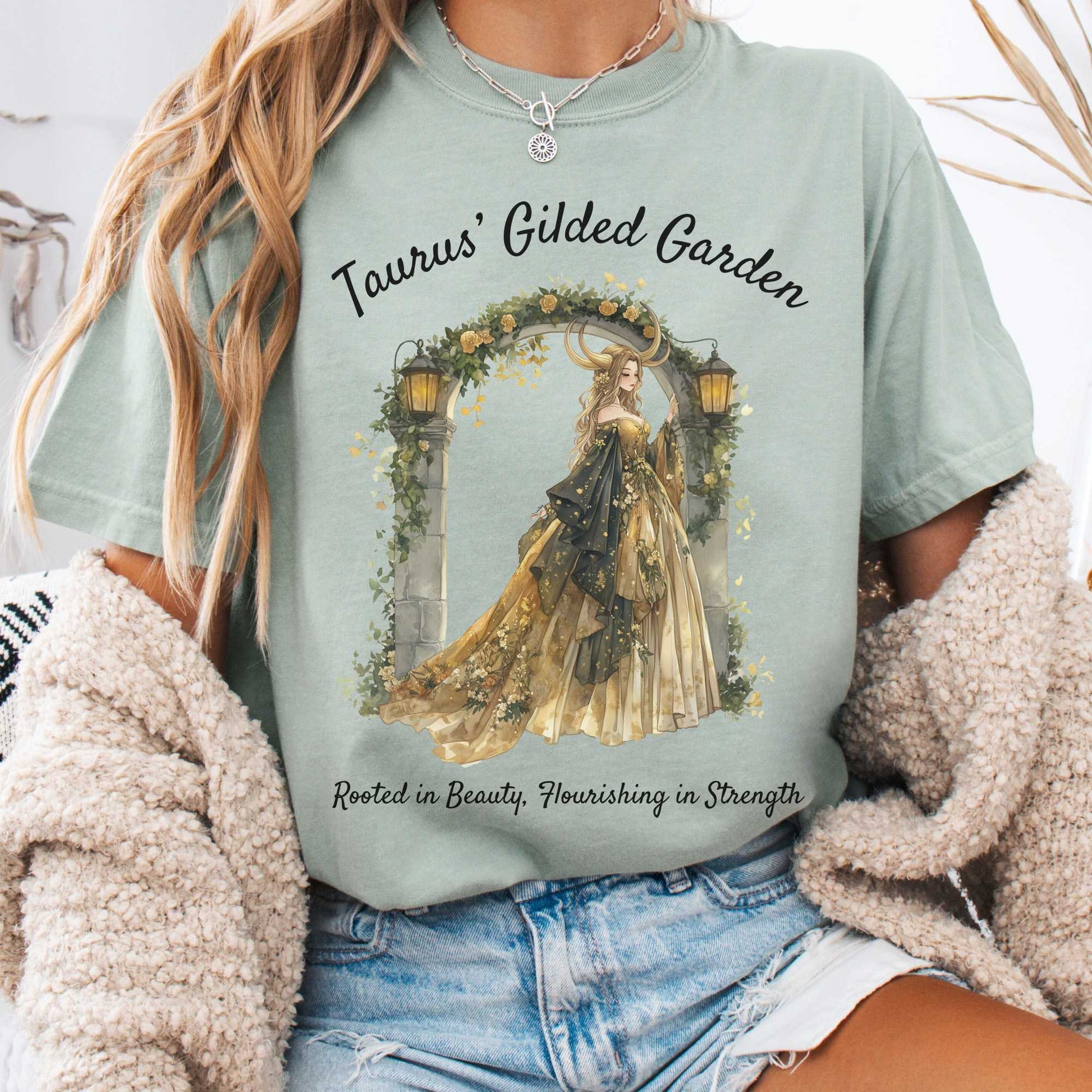 T-Shirt Bay / S Taurus' Gilded Garden Zodiac Shirt The Mystic Eden
