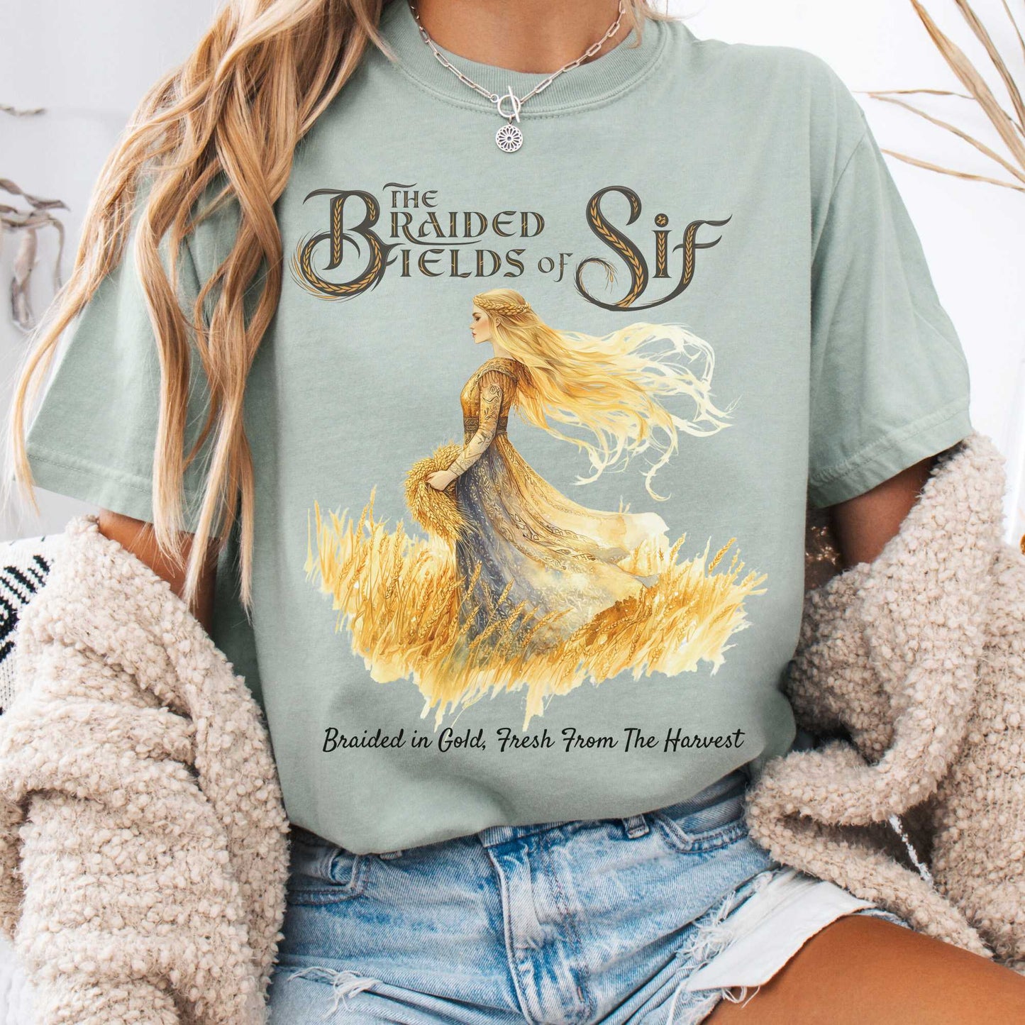 T-Shirt Bay / S The Braided Fields of Sif Norse Goddess Shirt The Mystic Eden