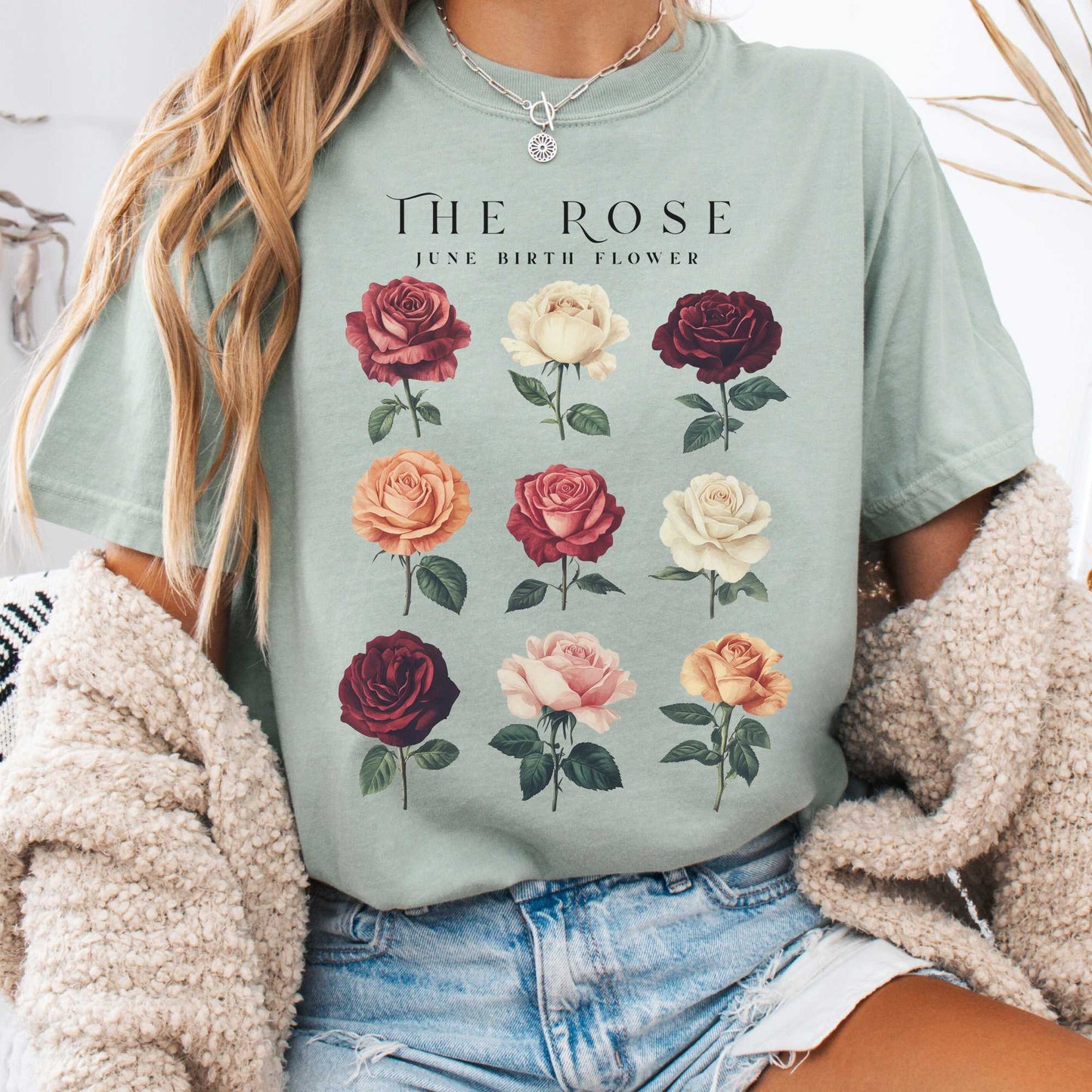 T-Shirt Bay / S The Rose June Birth Month Flower Shirt The Mystic Eden