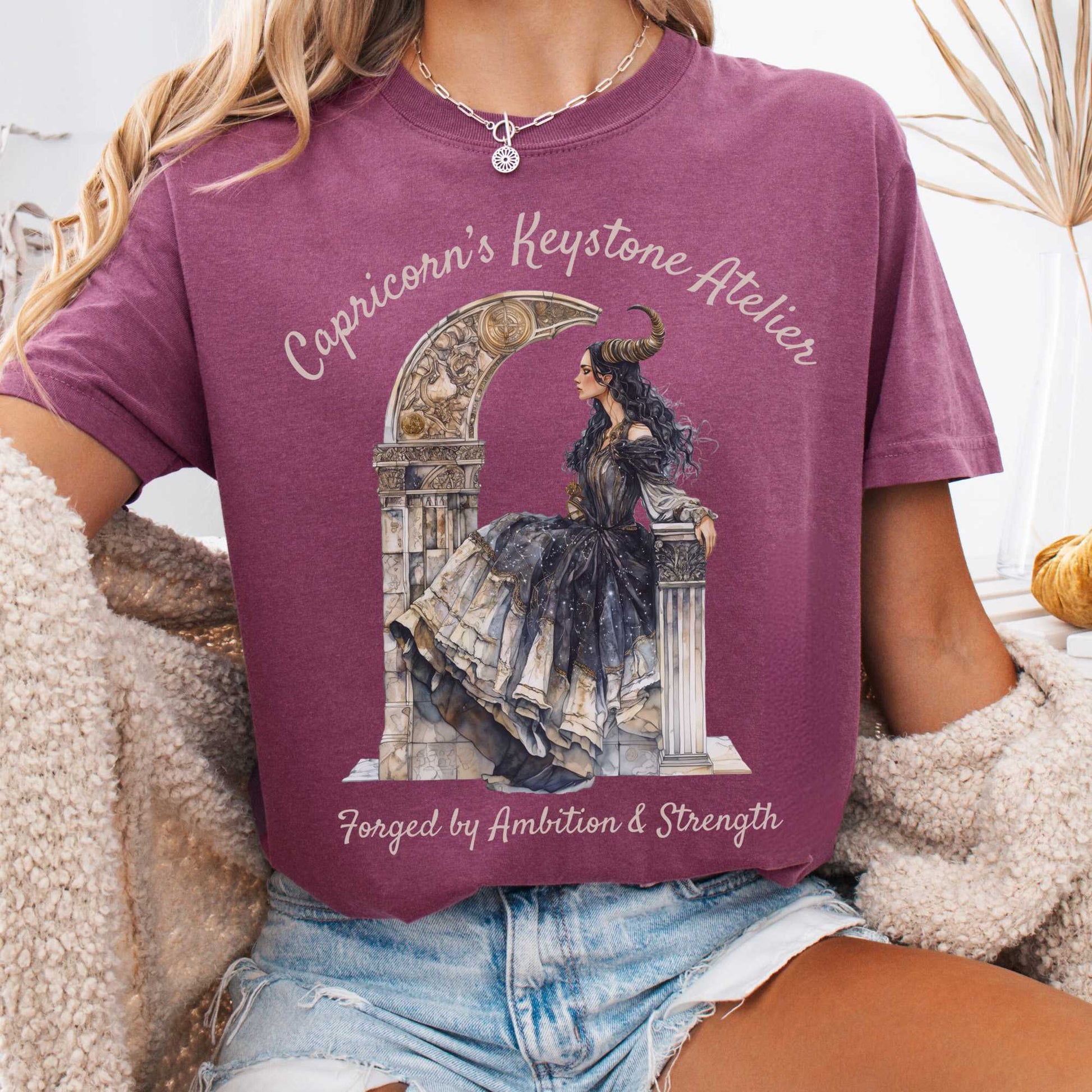 T-Shirt Berry / S Capricorn's Keystone Ateliers Zodiac Shirt The Mystic Eden